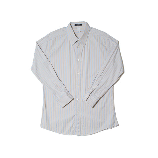 Beige & Blue Stripe Cotton Shirt — Gianni Versace (Italy, c.1990s)