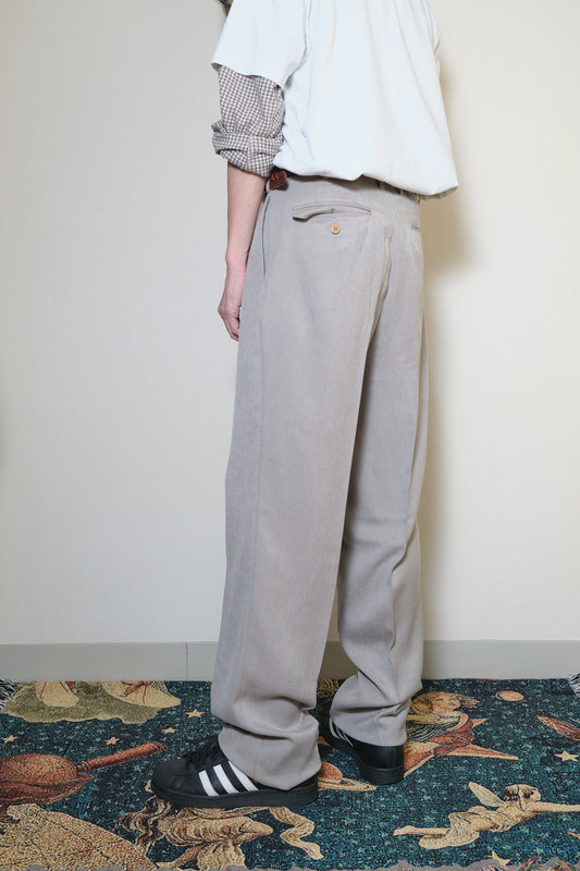 Greige Polyester Slacks W33 L35 (Mizuno / c.1990s–2000s)