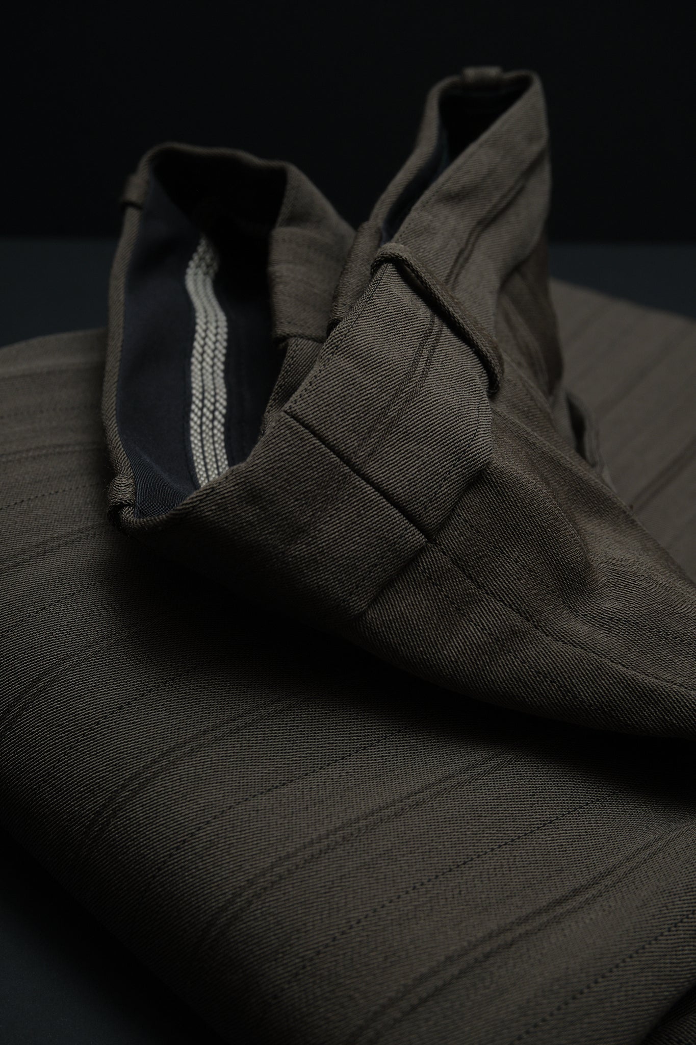 Brown Stripe Wool Slacks Japan