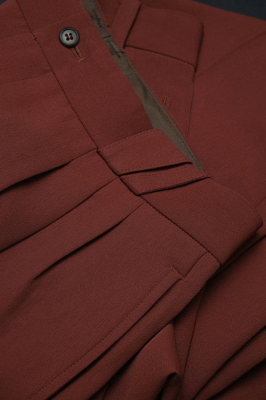 Burgundy Polyester Slacks W32 L34 (Japan, 2000s) Deadstock