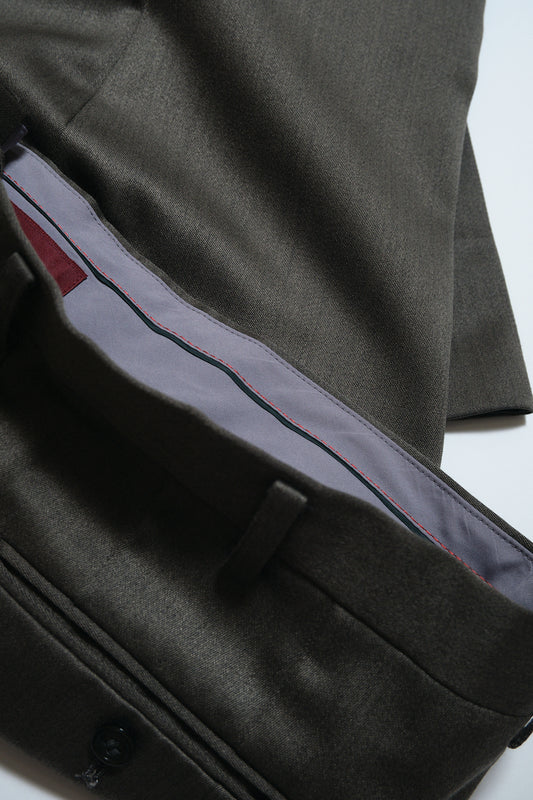Dark Olive Wool-Blend Slacks W30 L28 / Cuffed (WARSHIP / Japan, c.1980s–1990s)