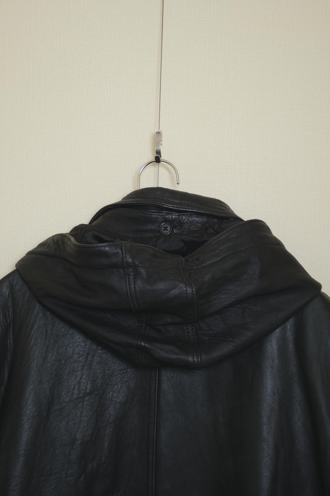 DON-STRONG Oversized Hooded Leather Coat | Vintage Japan