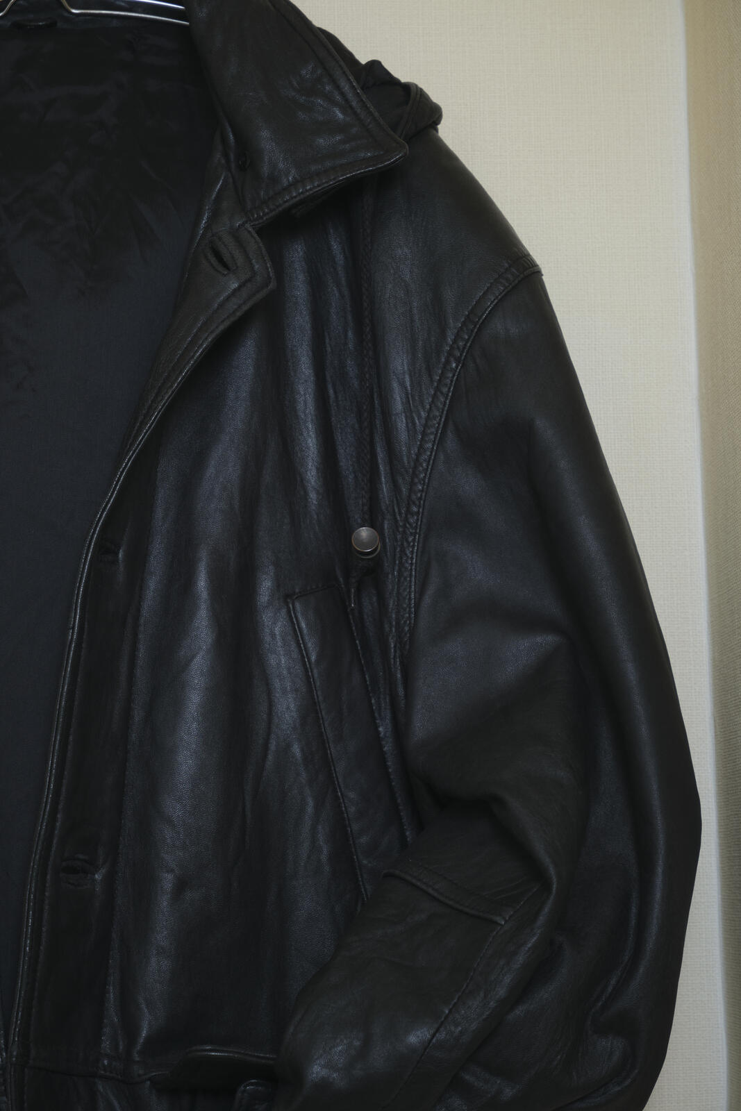 DON-STRONG Oversized Hooded Leather Coat | Vintage Japan