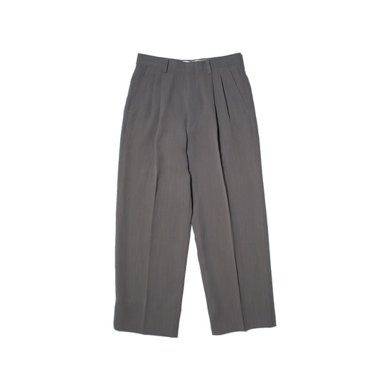 Khaki Stripe Polyester Slacks W28 L27 (EVINRUDE / Japan, c.1990s–2000s)