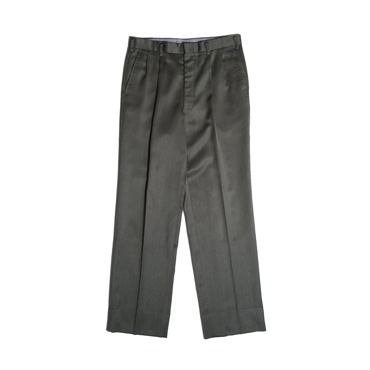 Dark Olive Wool-Blend Slacks W30 L28 / Cuffed (WARSHIP / Japan, c.1980s–1990s)