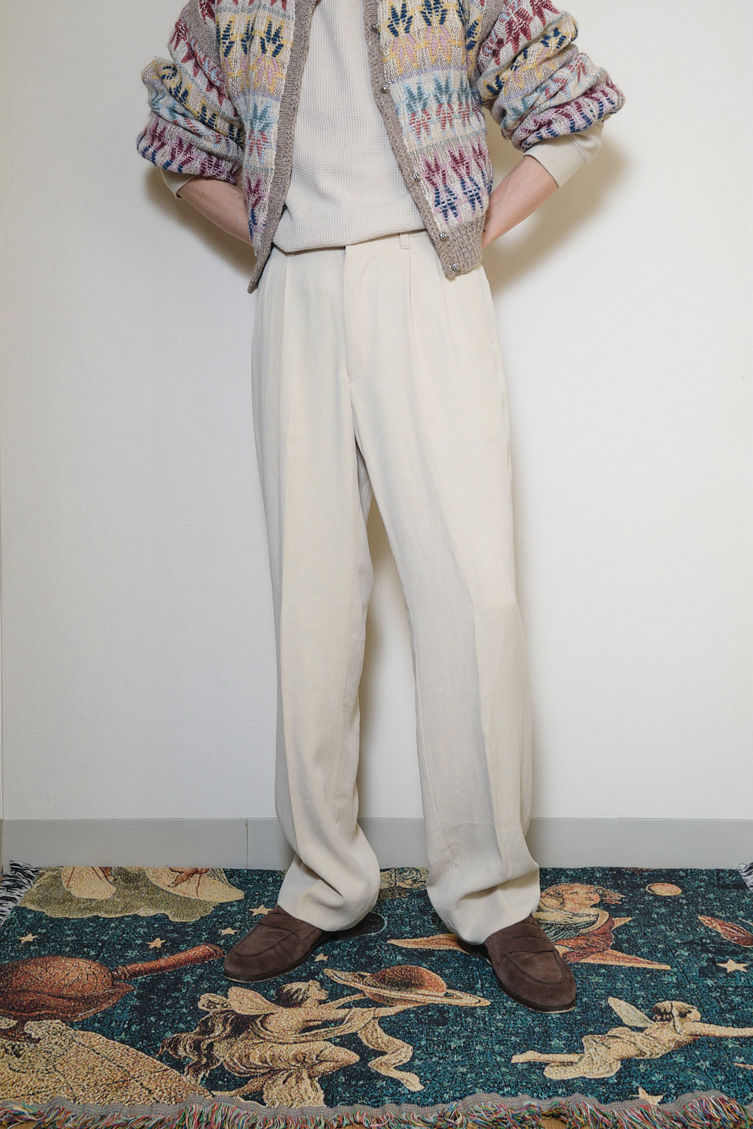Beige Tencel Slacks W30 L31 (UNTITLED / Japan, c.1990s)