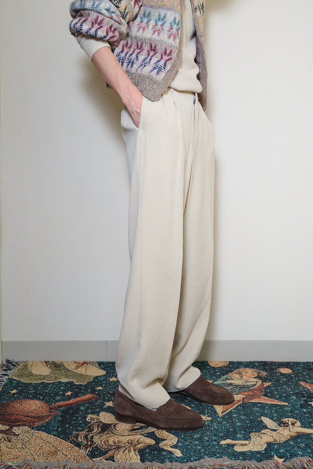 Beige Tencel Slacks W30 L31 (UNTITLED / Japan, c.1990s)