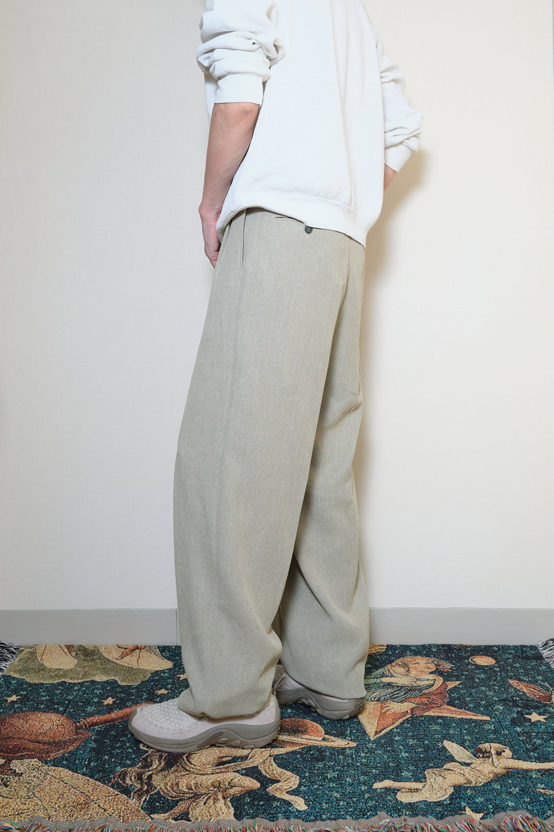 Greige Italian Fabric Slacks W32 L36 (Italian Fabric / Made in Japan, c.1990s)