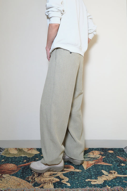 Greige Italian Fabric Slacks W32 L36 (Italian Fabric / Made in Japan, c.1990s)