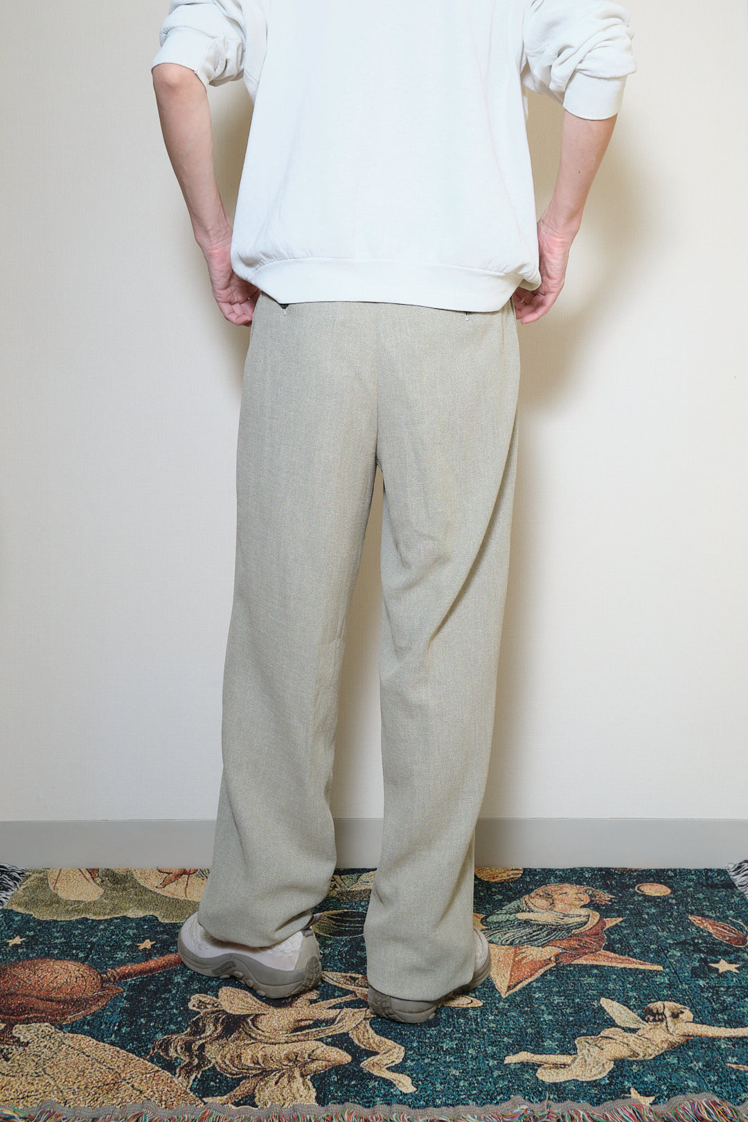 Greige Italian Fabric Slacks W32 L36 (Italian Fabric / Made in Japan, c.1990s)