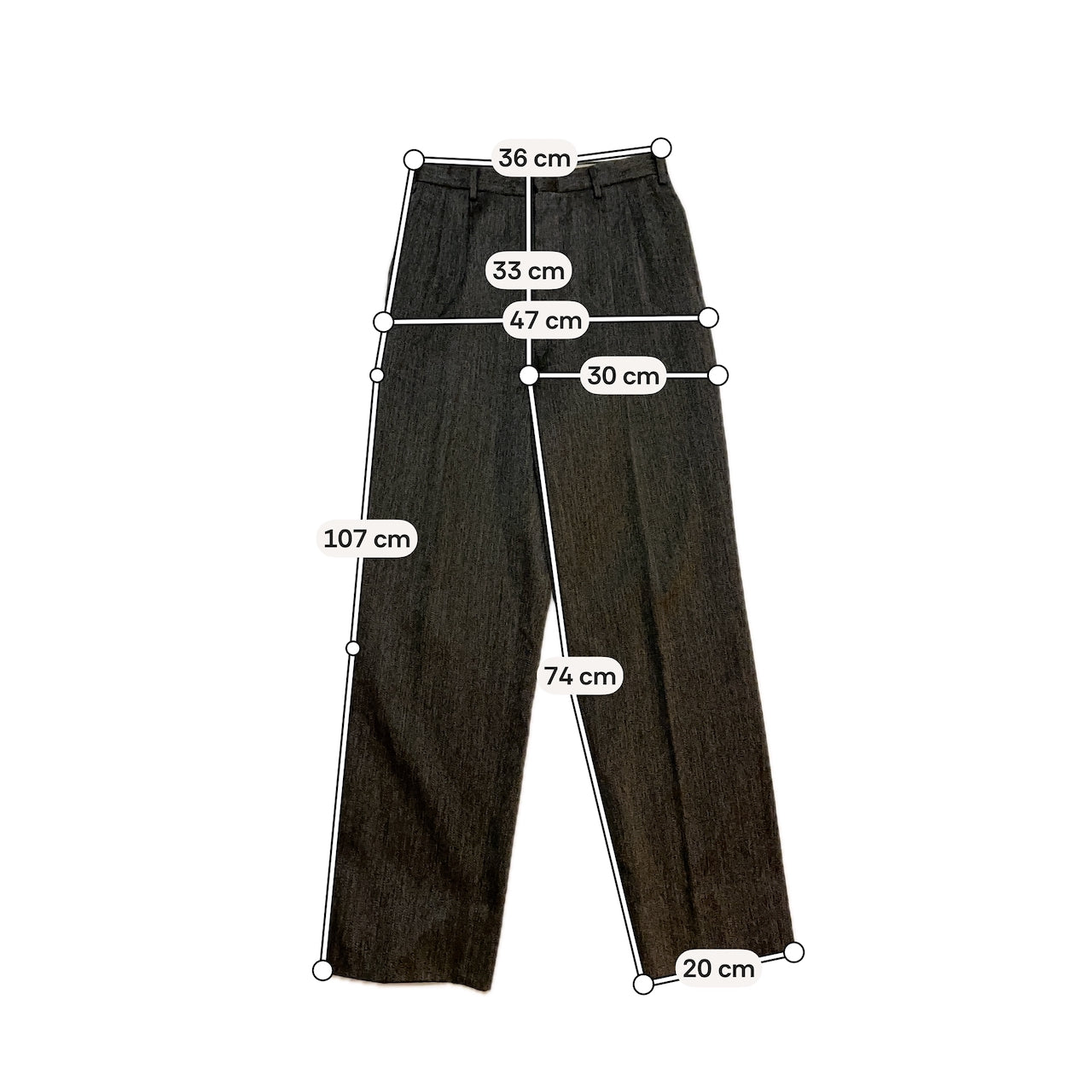 Charcoal Wool Slacks W28 L29 (Sterling & Hunt / New York–London, c.1980s–1990s)