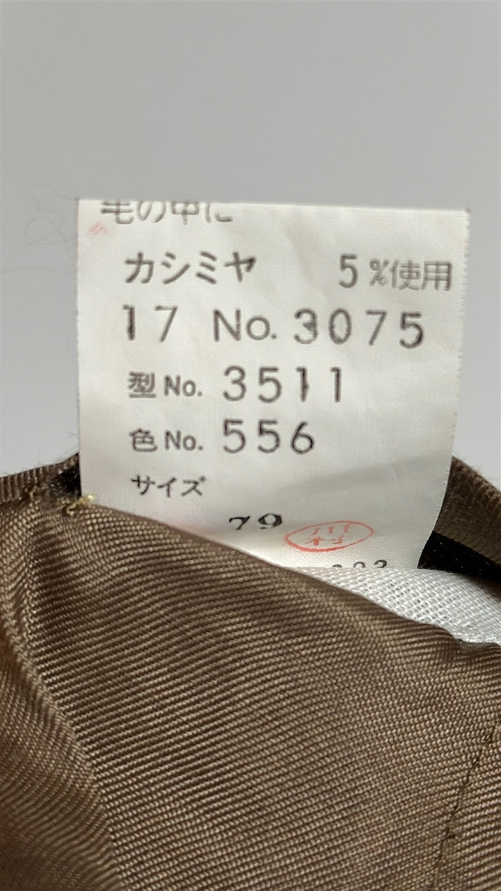 Tan Wool-Cashmere Slacks W30 L29 (LANVIN PARIS / Japan, c.1990s)