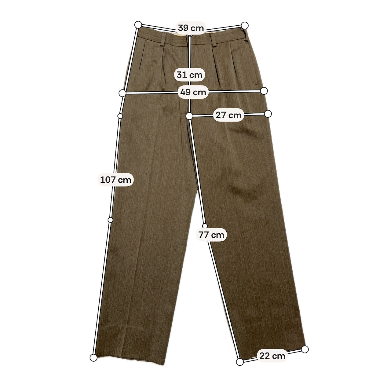 Greige Wool Slacks W31 L30 (J. Press / New England Model, Made in Japan, c.1990s–2000s)