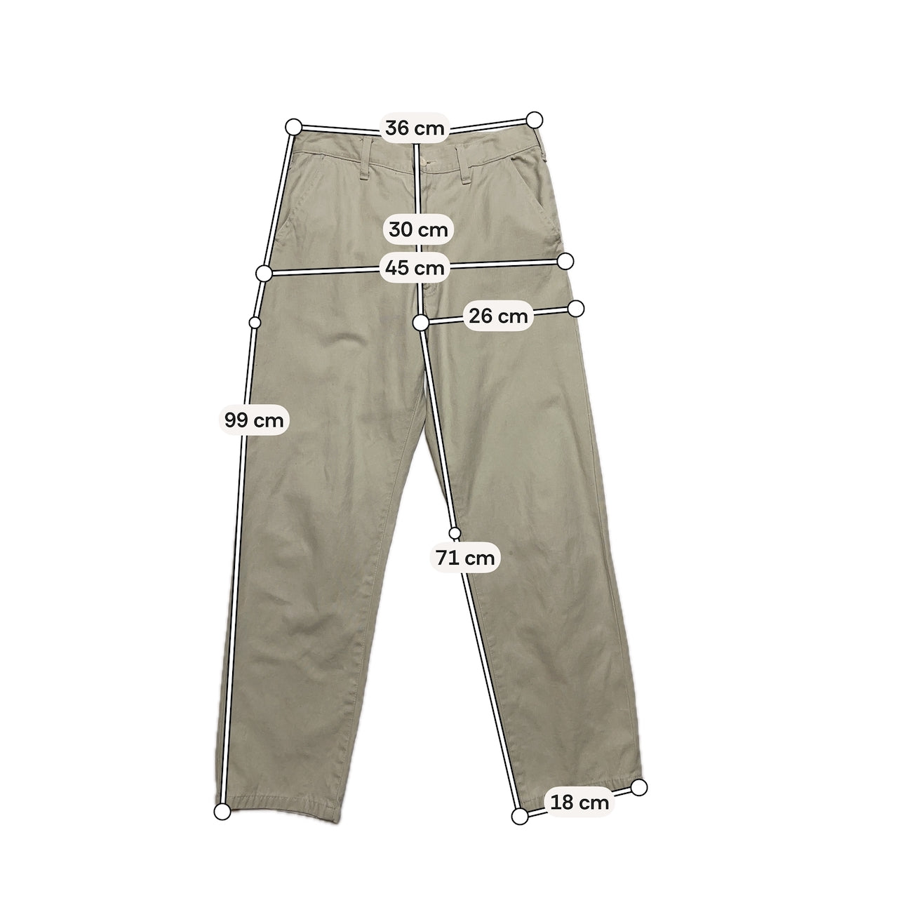 Stone Cotton Chino Pants W28 L28 (EDWIN / Safety Jeans, c.1980s)