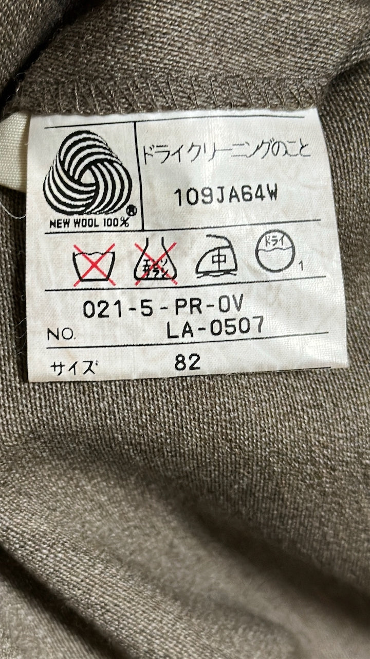 Greige Wool Slacks W31 L30 (J. Press / New England Model, Made in Japan, c.1990s–2000s)