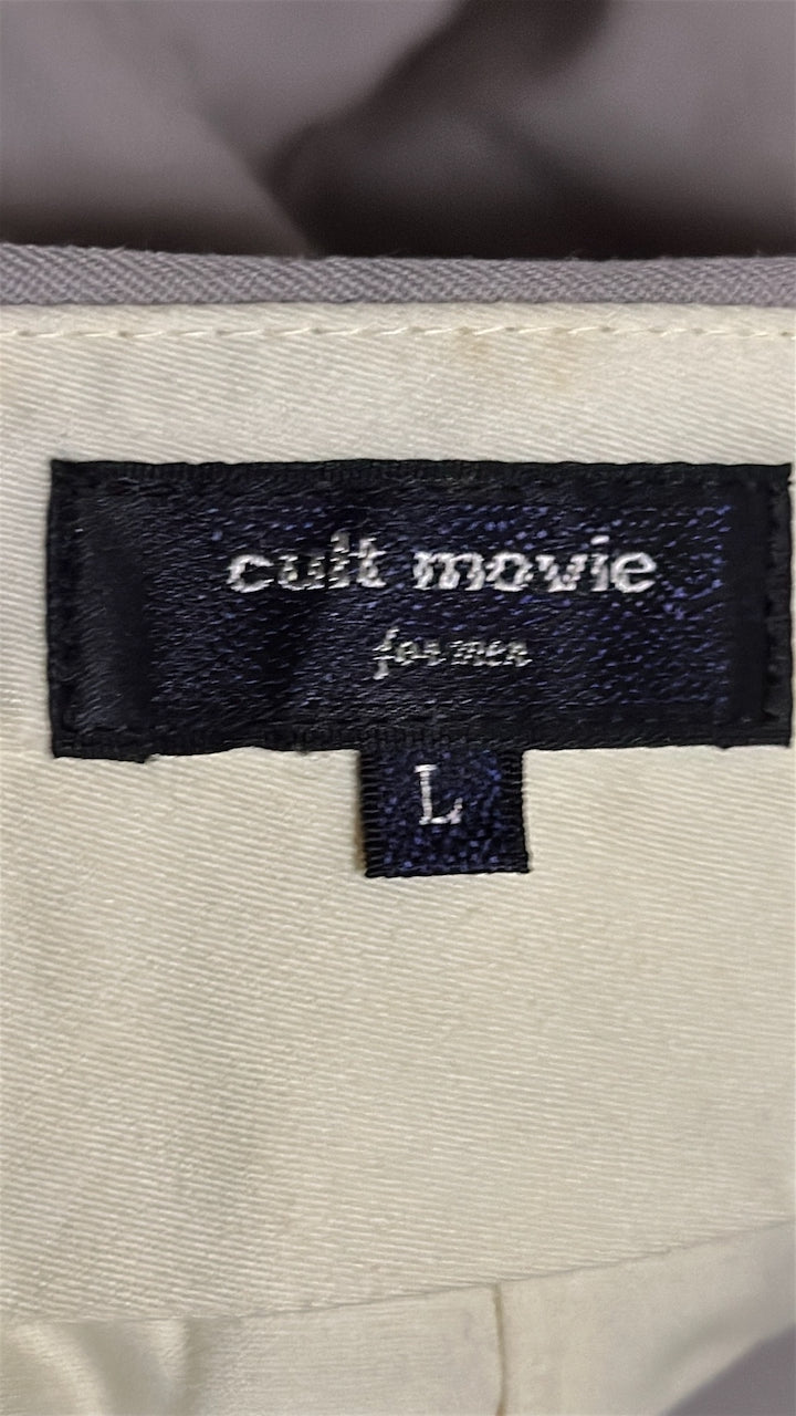 Light Grey Wool Slacks W27 L29 / Cuffed (cult movie for men / Japan, c.1990s–2000s)
