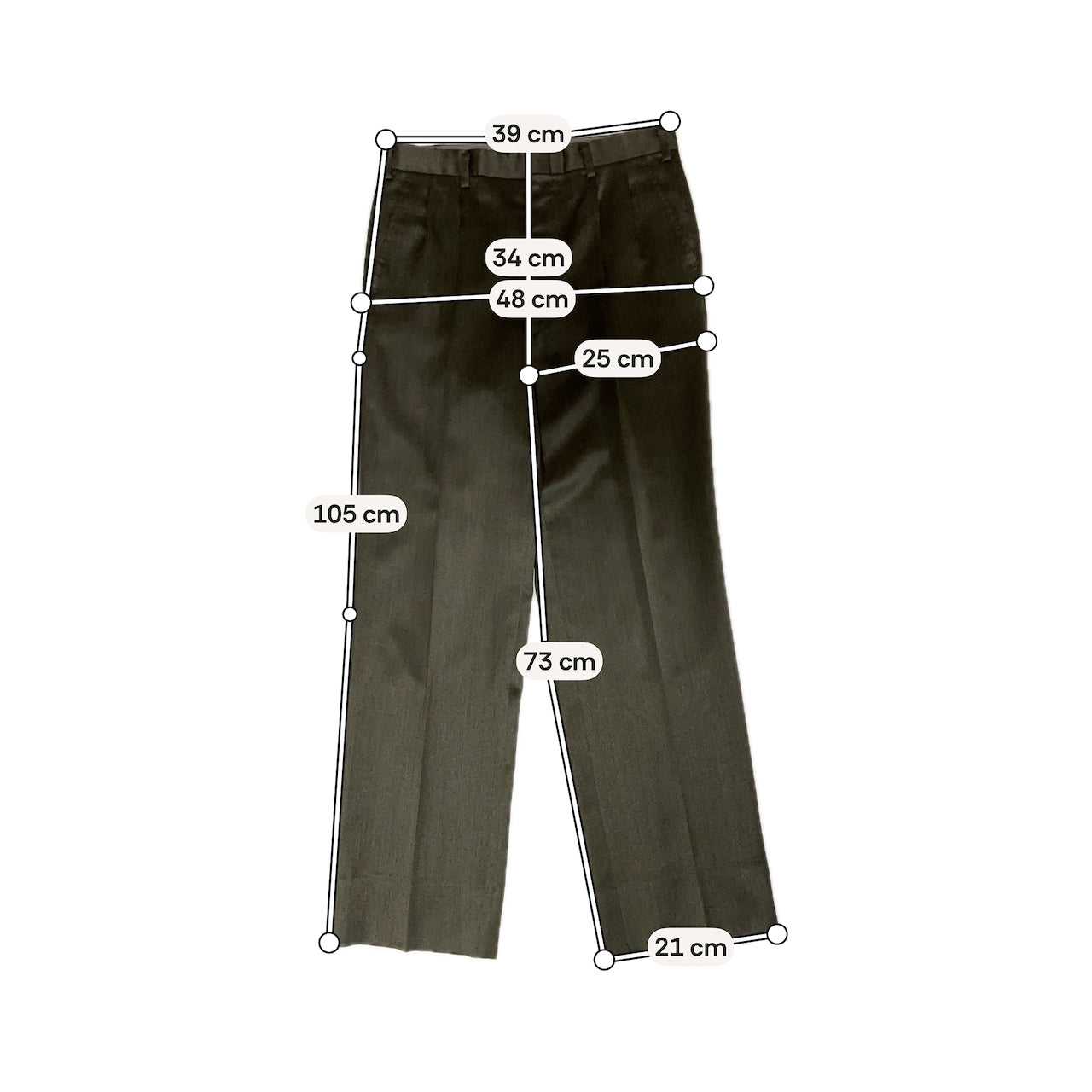 Dark Olive Wool-Blend Slacks W30 L28 / Cuffed (WARSHIP / Japan, c.1980s–1990s)
