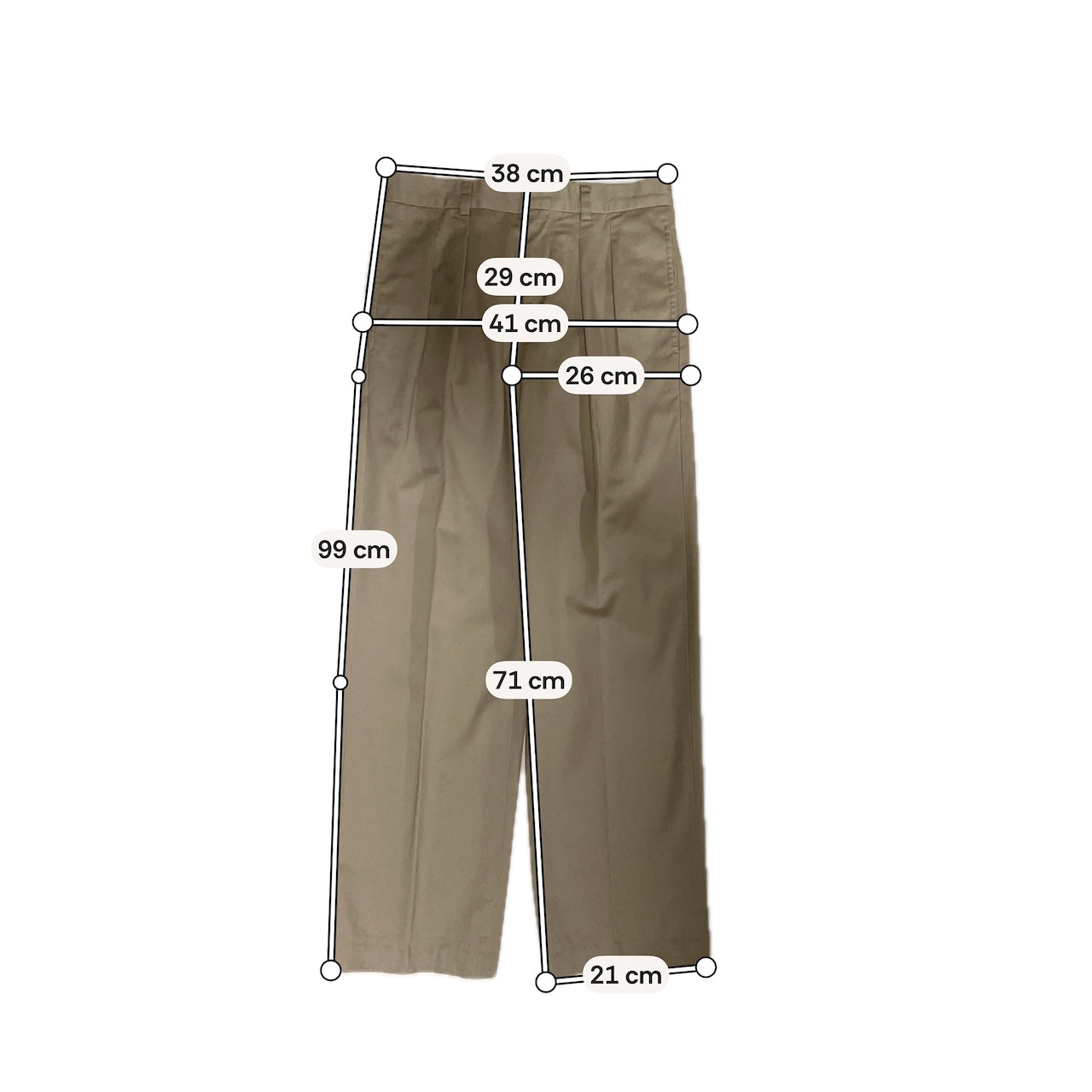 Khaki Cotton Chino Pants W29 L28 (L.L.Bean / Hong Kong, c.1980s–1990s)