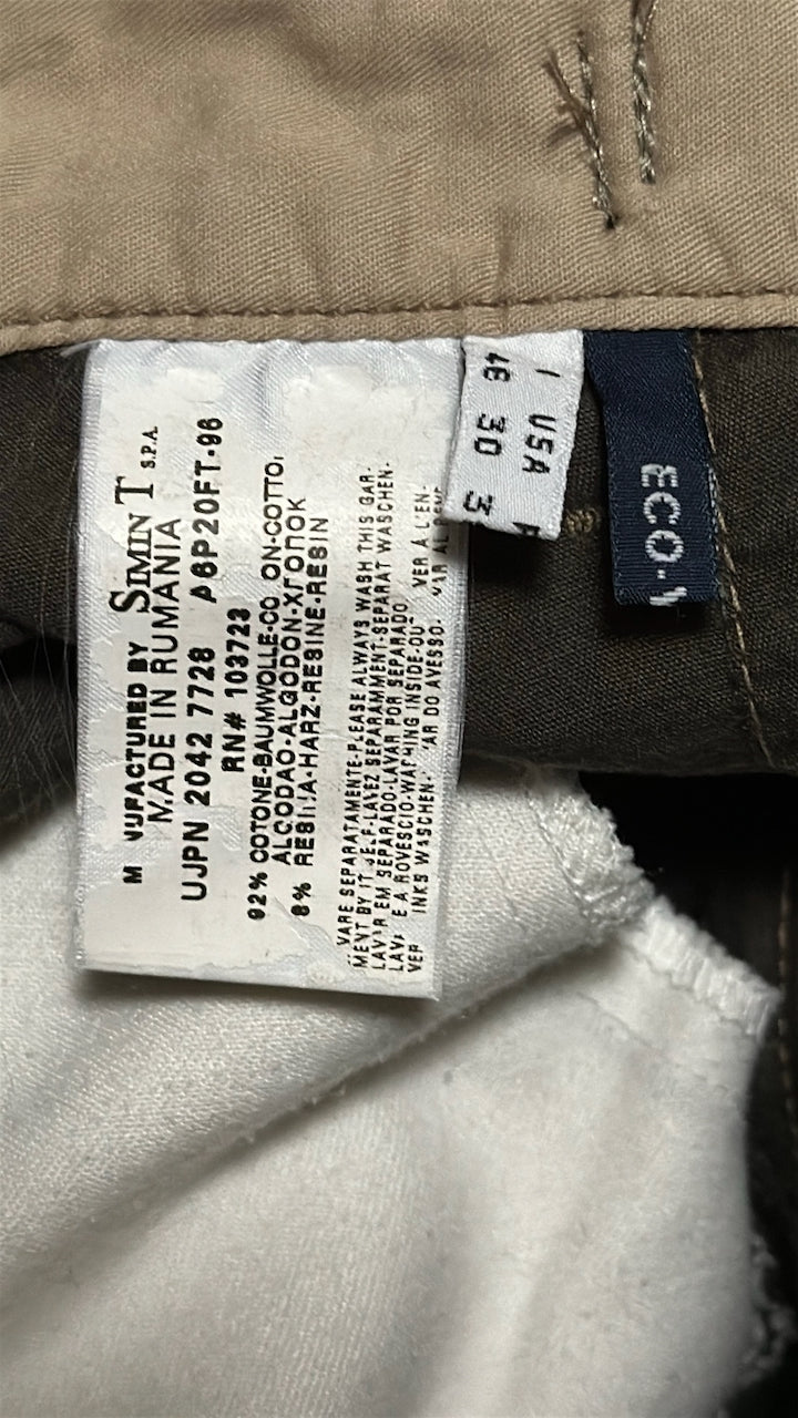 Dark Brown Cotton Utility Pants W29 L28 — Armani Jeans (Romania, c.2000s)