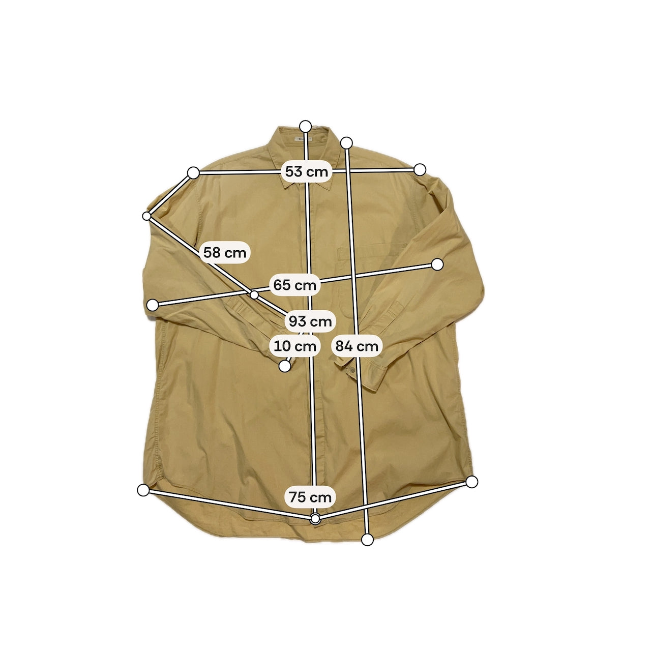 Sand Cotton Oversized Shirt — Y's for men (c.1980s–1990s)