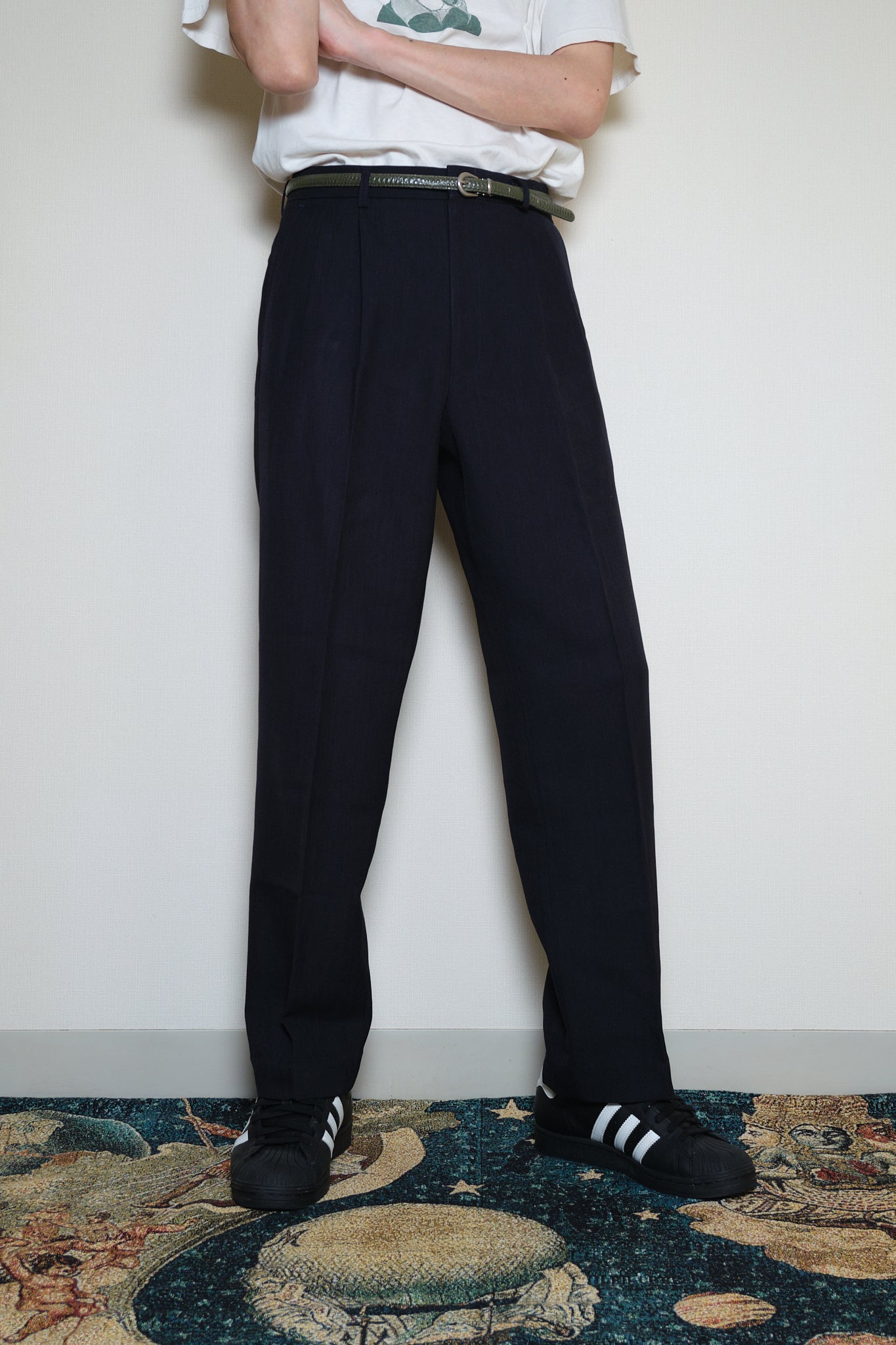 Dark Navy Slacks Authentic Japan