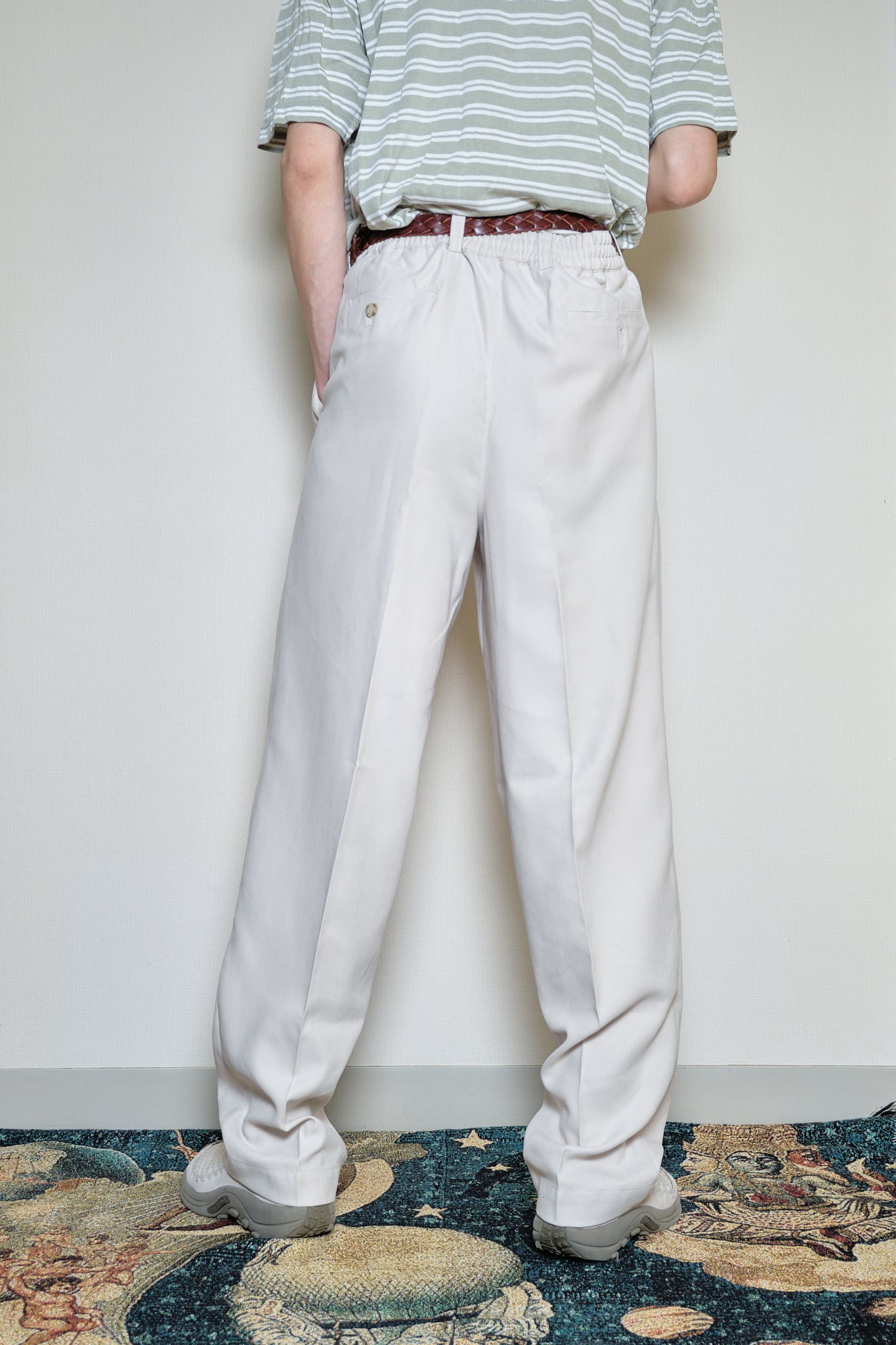 Ecru Beige Polyester Slacks L