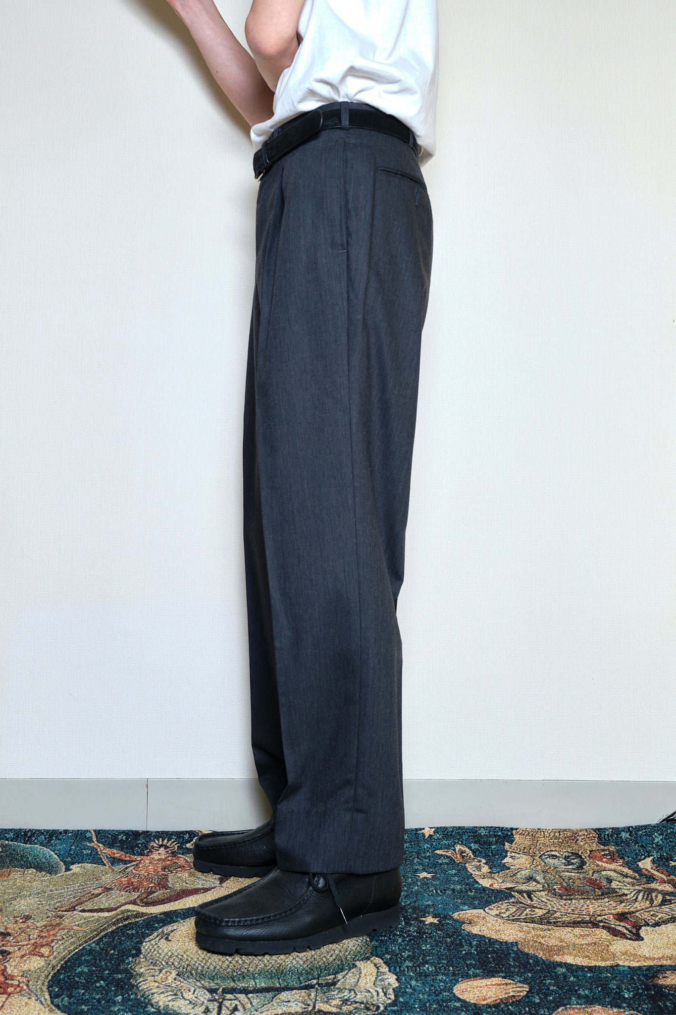 Dark Grey Wool Slacks Japan