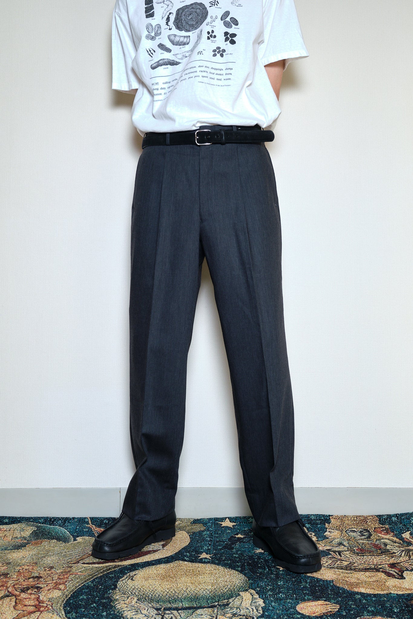 Dark Grey Wool Slacks Japan