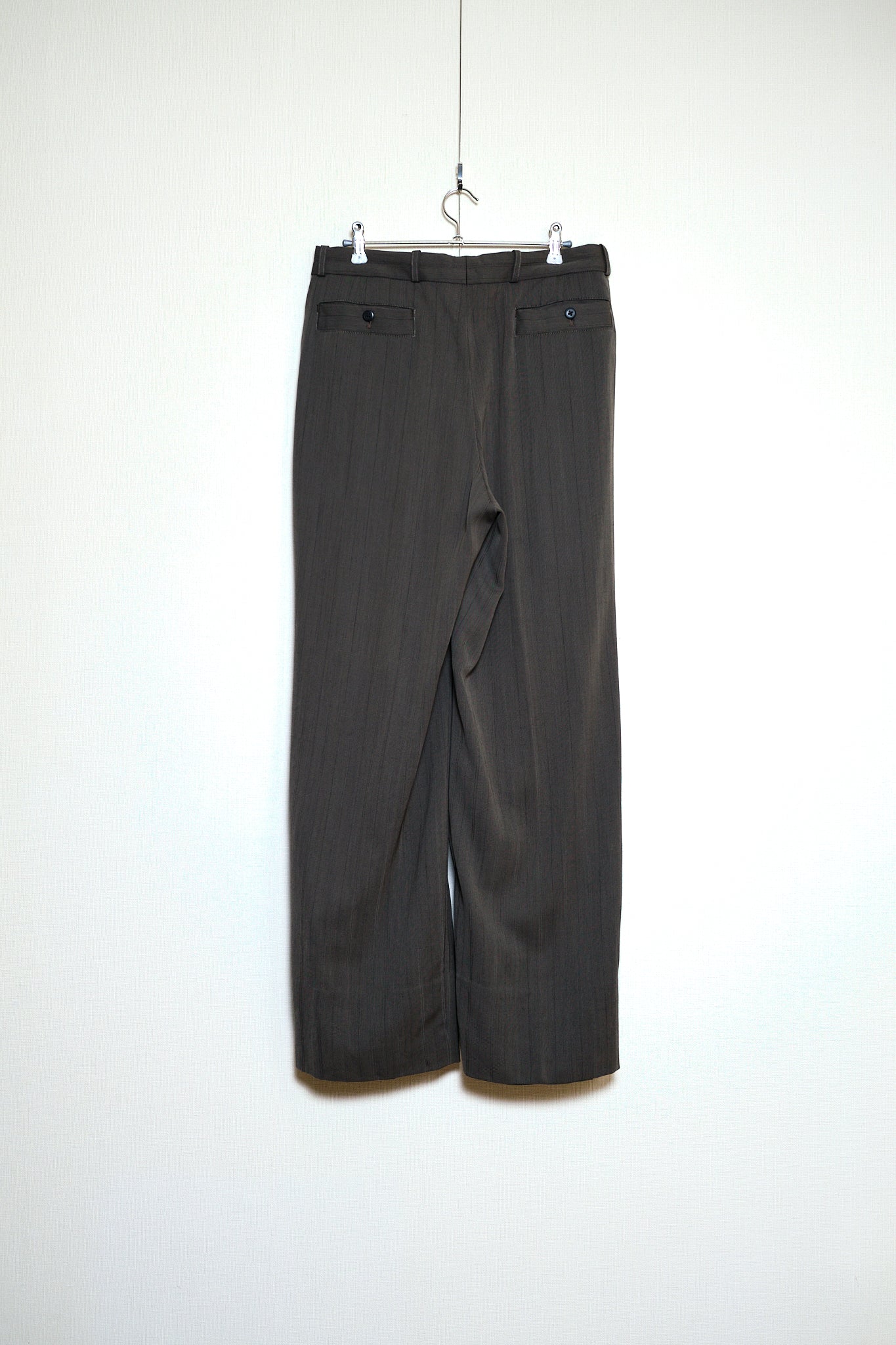 Brown Stripe Wool Slacks Japan