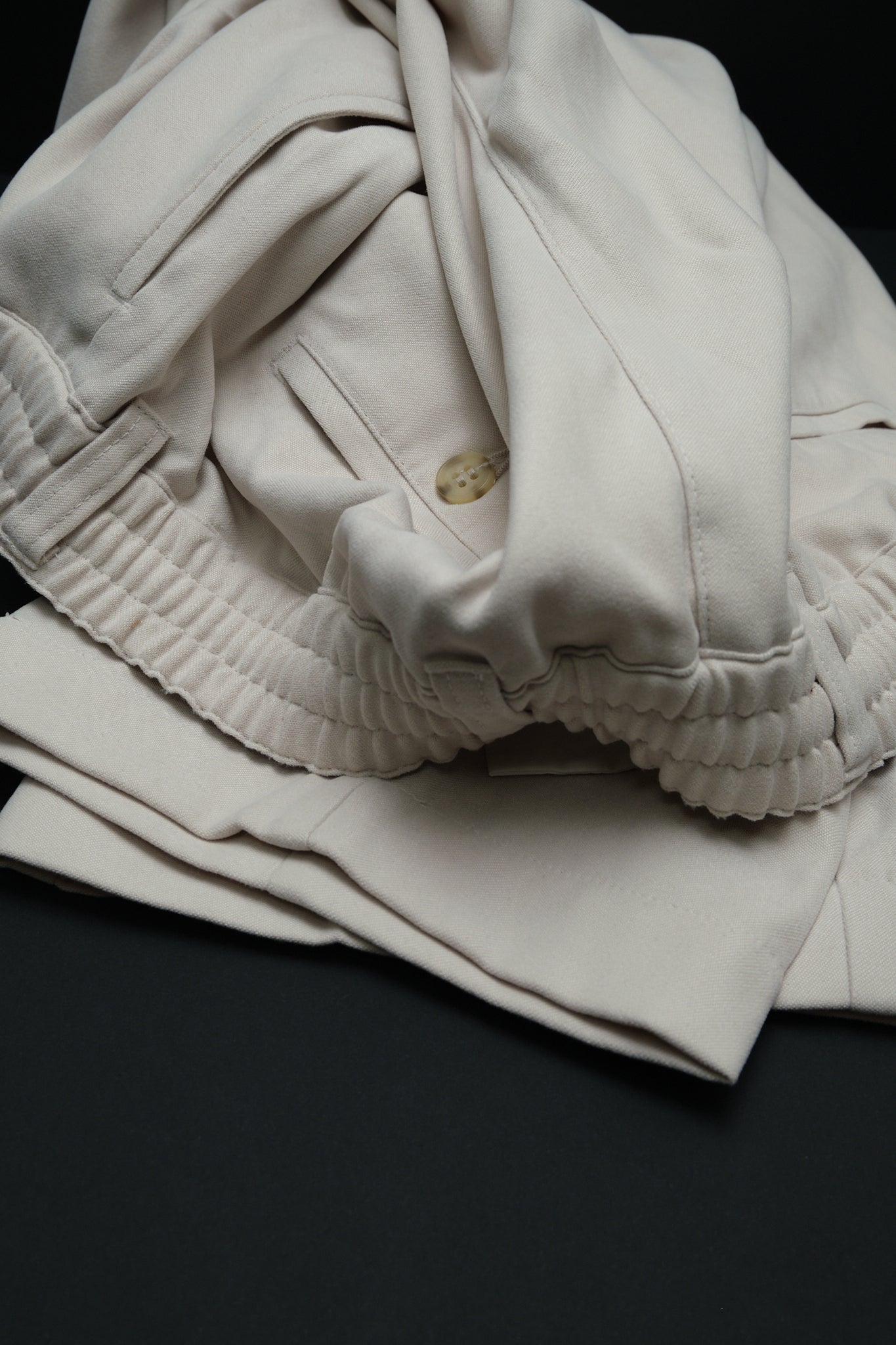 Ecru Beige Polyester Slacks L