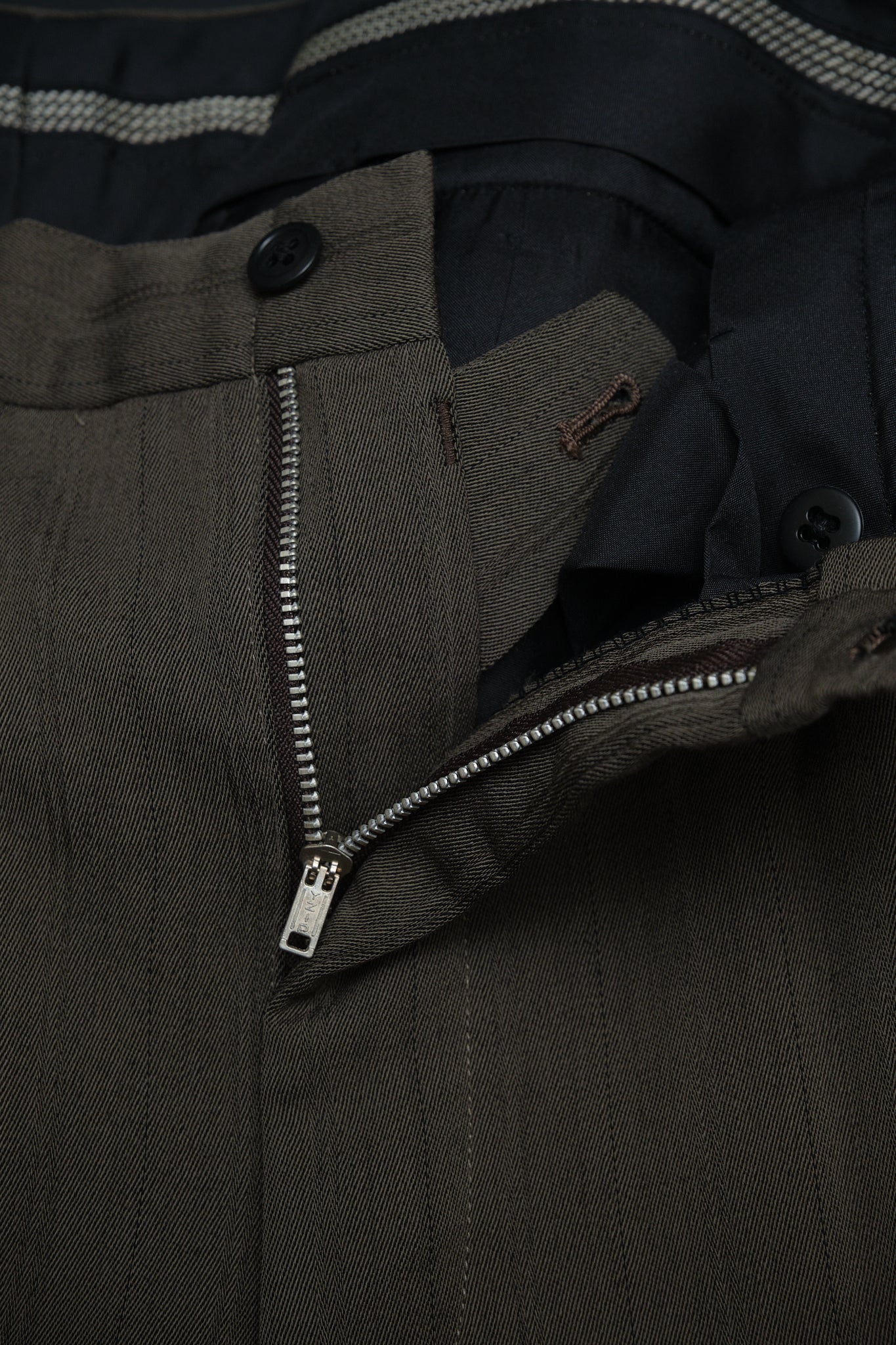 Brown Stripe Wool Slacks Japan
