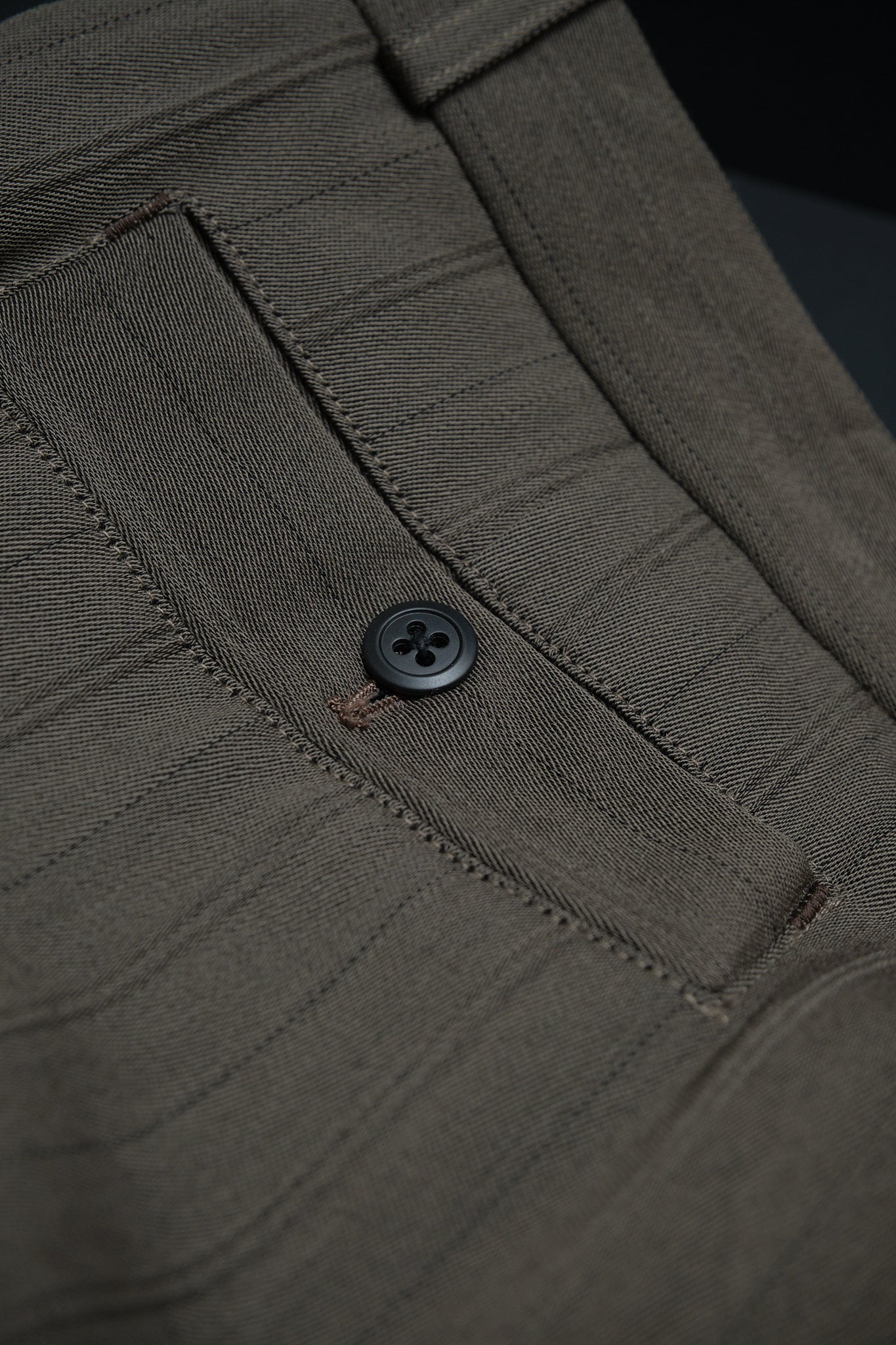 Brown Stripe Wool Slacks Japan