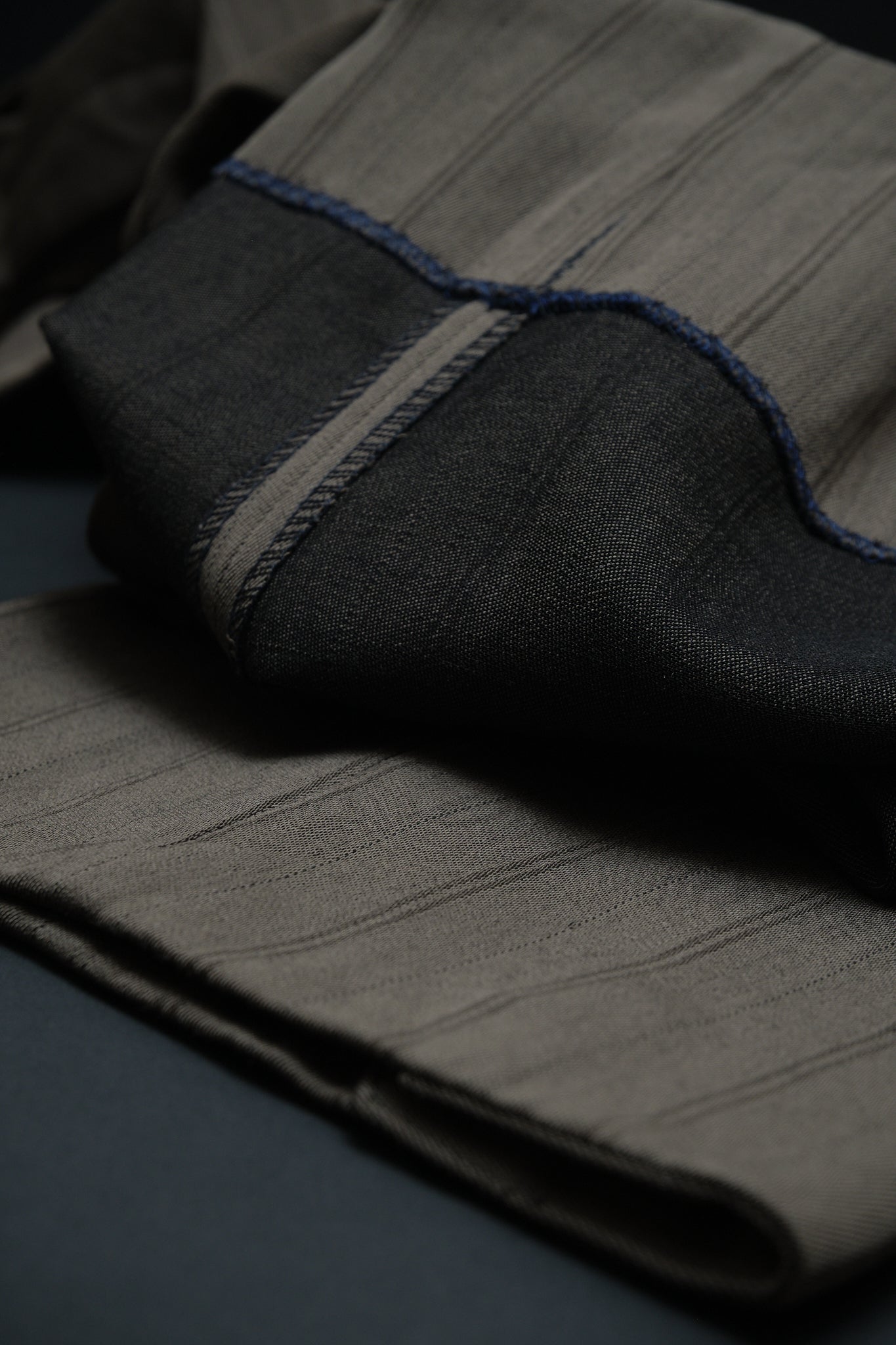 Brown Stripe Wool Slacks Japan