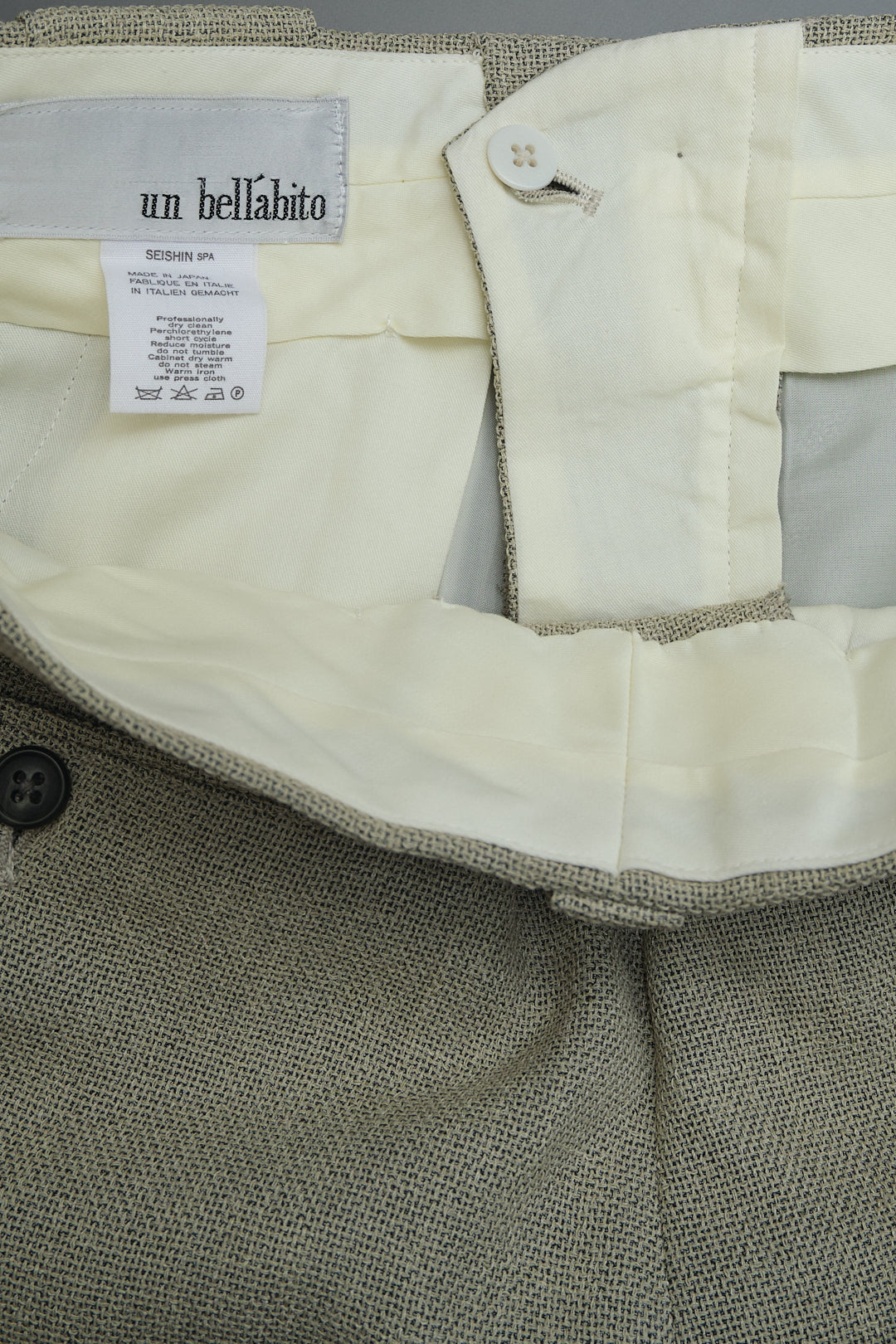 Greige Italian Fabric Slacks W32 L36 (Italian Fabric / Made in Japan, c.1990s)