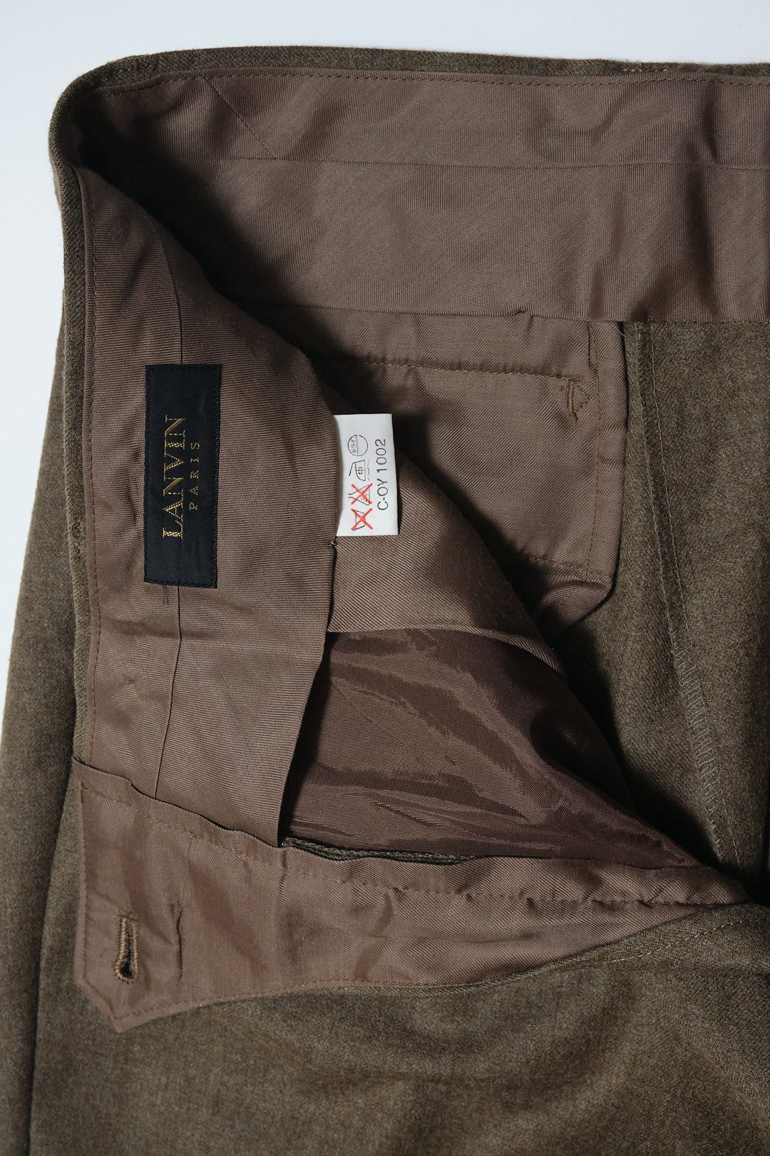 Tan Wool-Cashmere Slacks W30 L29 (LANVIN PARIS / Japan, c.1990s)