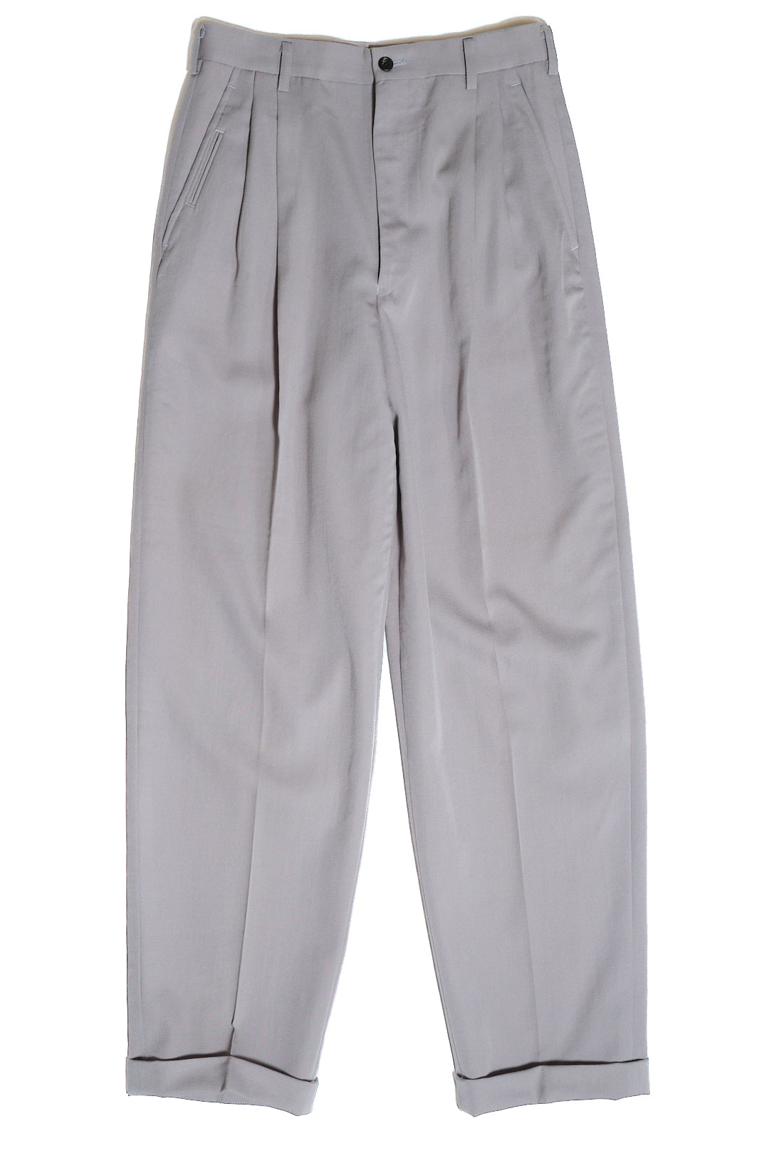 Light Grey Wool Slacks W27 L29 / Cuffed (cult movie for men / Japan, c.1990s–2000s)
