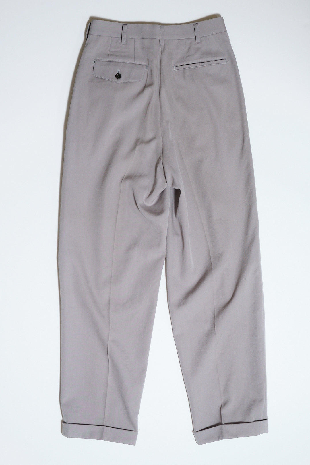 Light Grey Wool Slacks W27 L29 / Cuffed (cult movie for men / Japan, c.1990s–2000s)