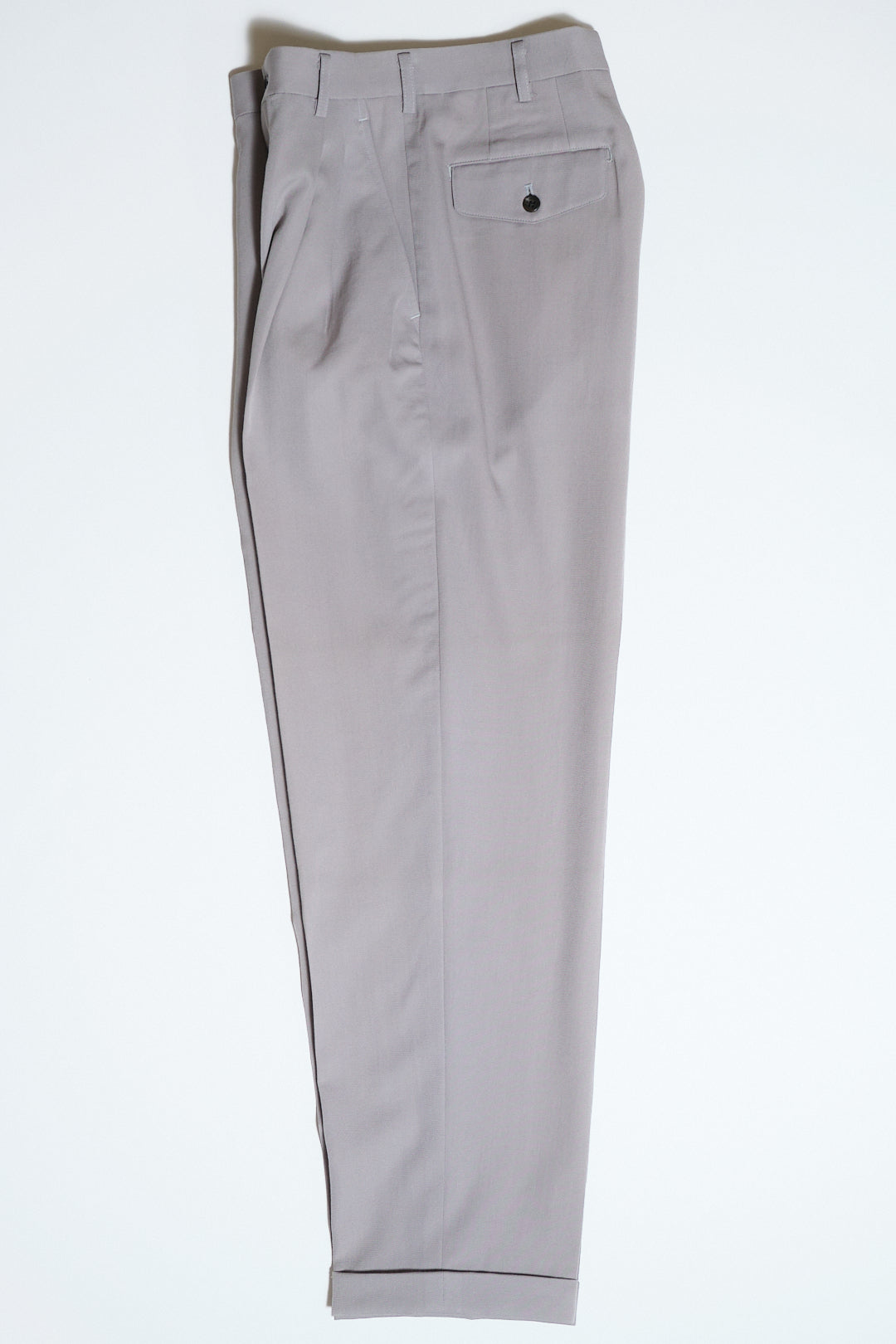 Light Grey Wool Slacks W27 L29 / Cuffed (cult movie for men / Japan, c.1990s–2000s)
