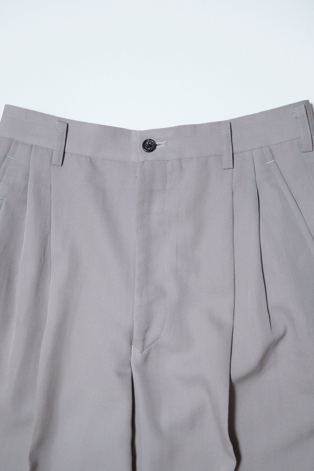 Light Grey Wool Slacks W27 L29 / Cuffed (cult movie for men / Japan, c.1990s–2000s)