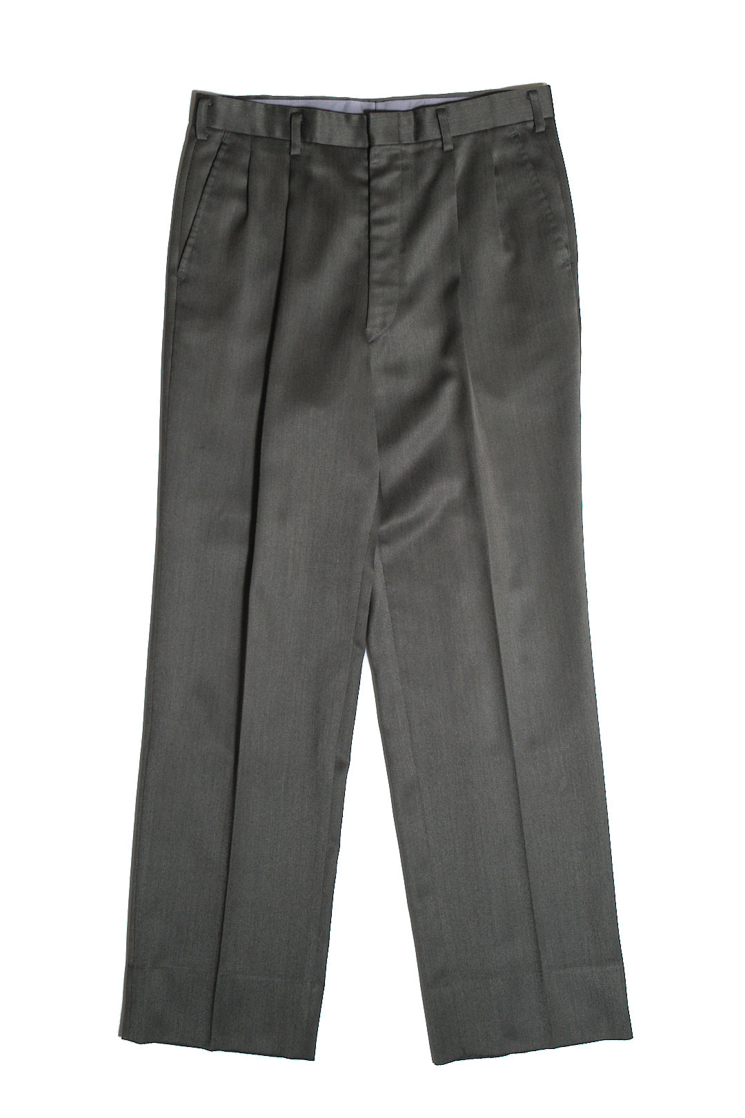 Dark Olive Wool-Blend Slacks W30 L28 / Cuffed (WARSHIP / Japan, c.1980s–1990s)