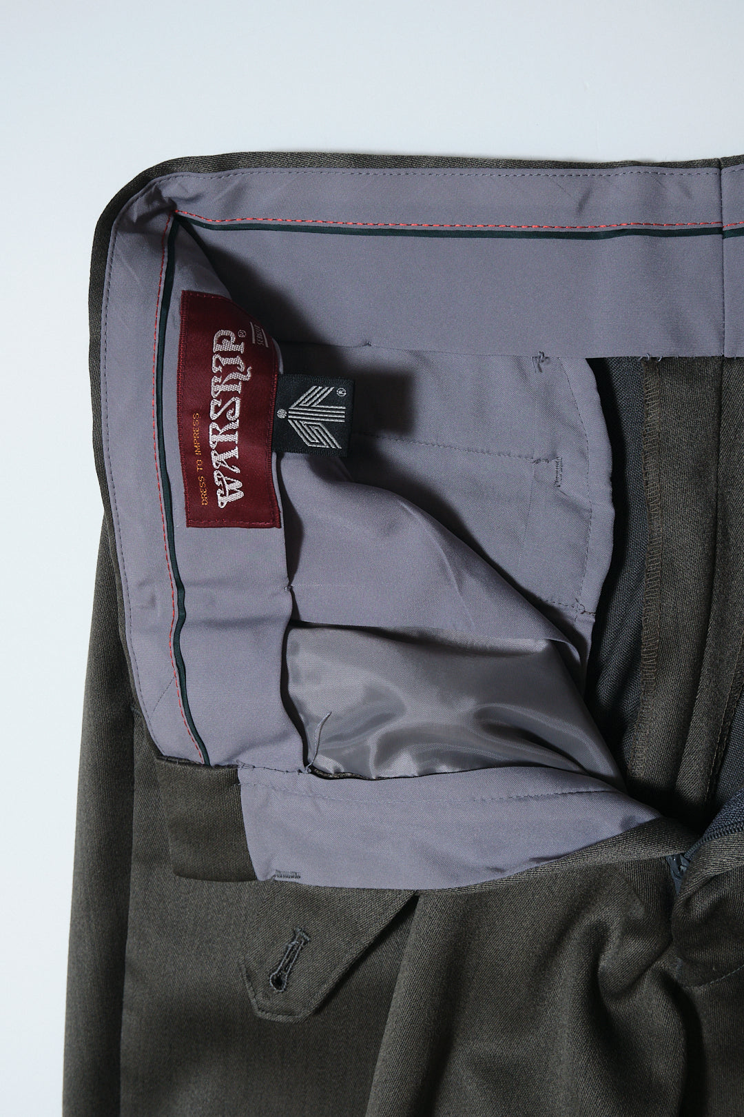 Dark Olive Wool-Blend Slacks W30 L28 / Cuffed (WARSHIP / Japan, c.1980s–1990s)