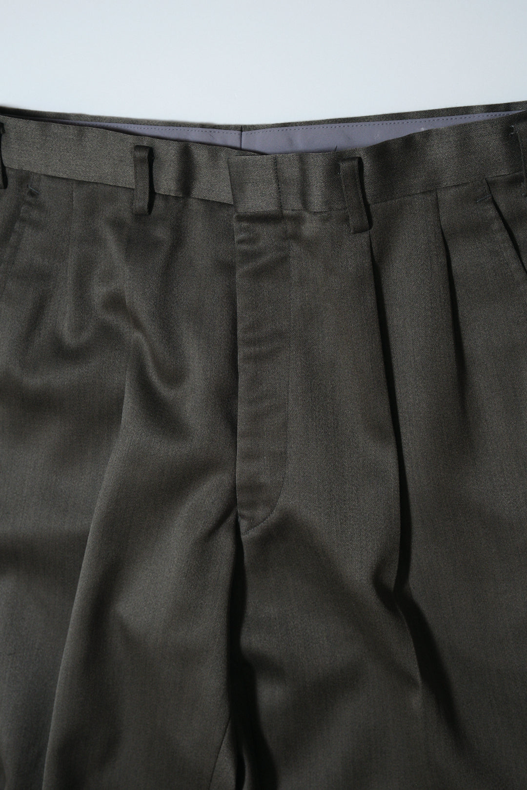 Dark Olive Wool-Blend Slacks W30 L28 / Cuffed (WARSHIP / Japan, c.1980s–1990s)