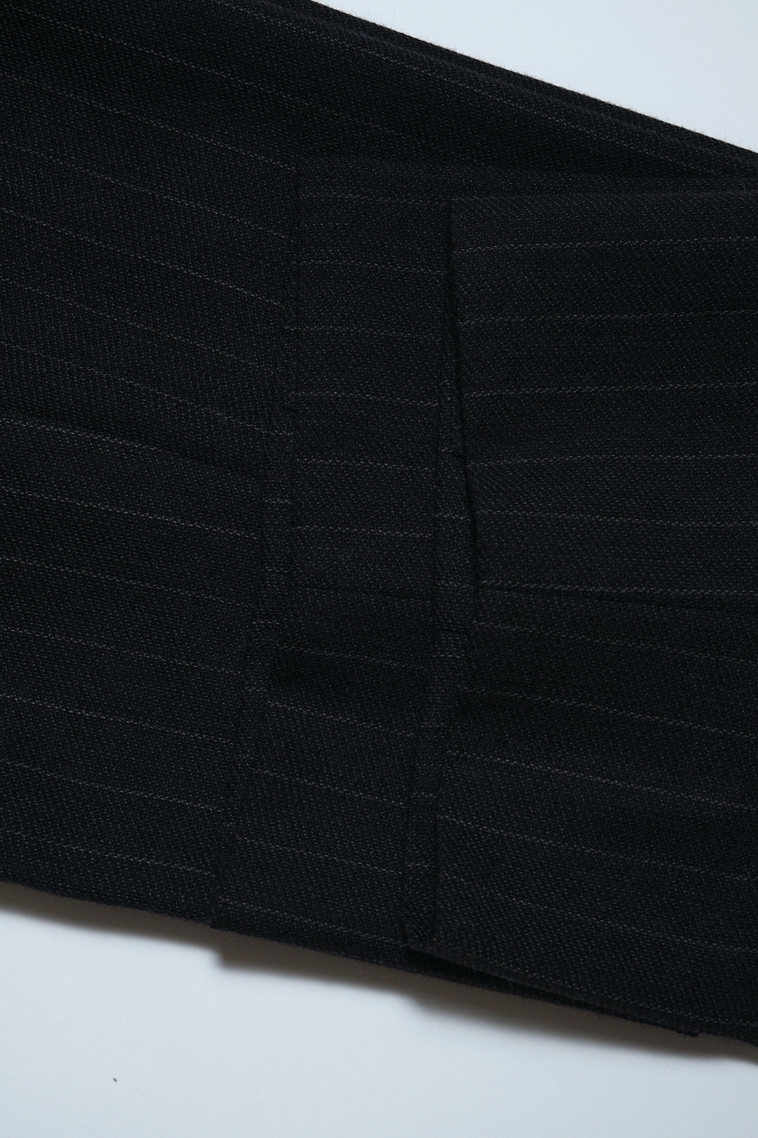 Black Pinstripe Wool Slacks W28 L30 — No Brand (Japan, c.1980s–1990s)