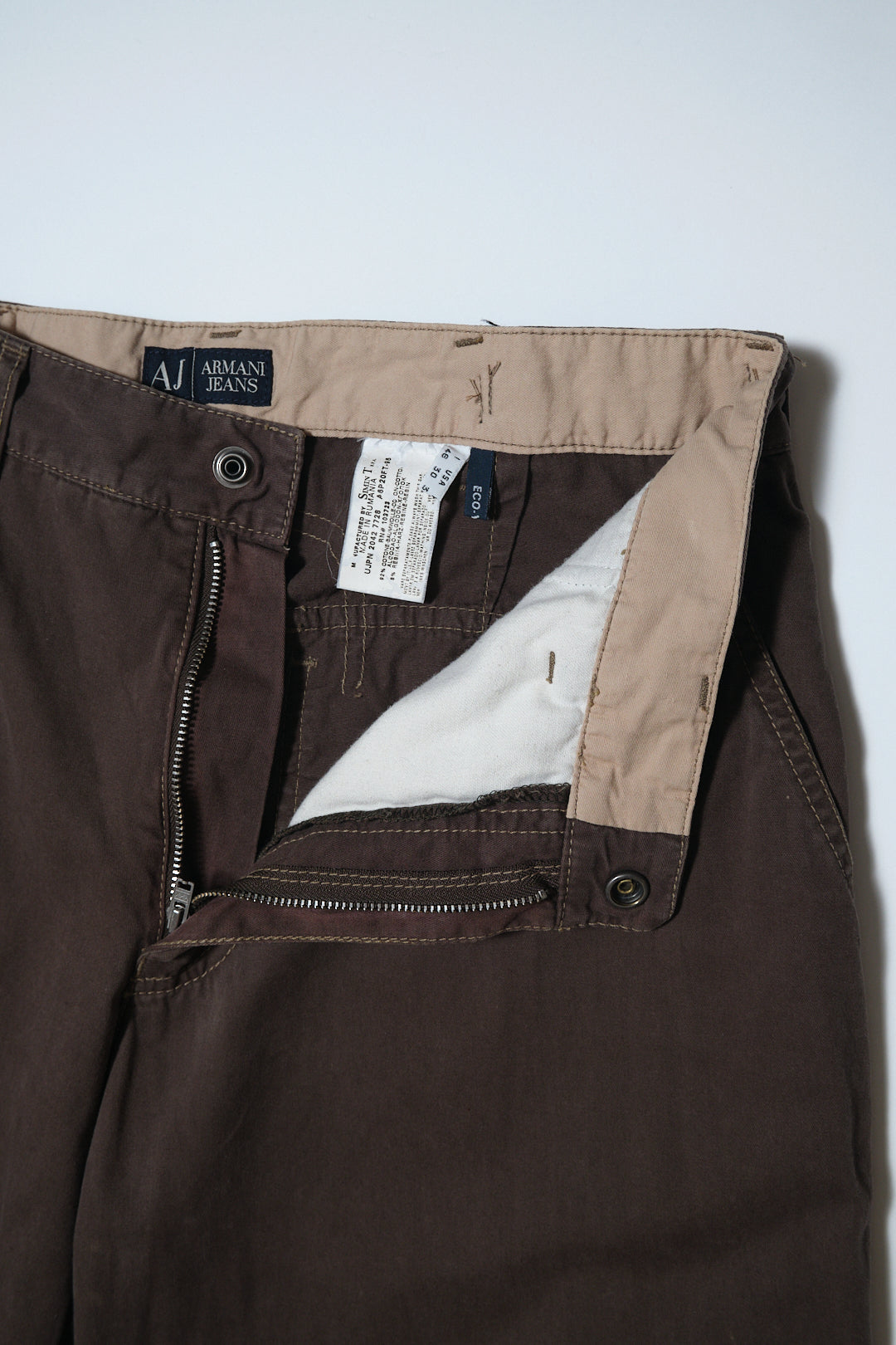 Dark Brown Cotton Utility Pants W29 L28 — Armani Jeans (Romania, c.2000s)