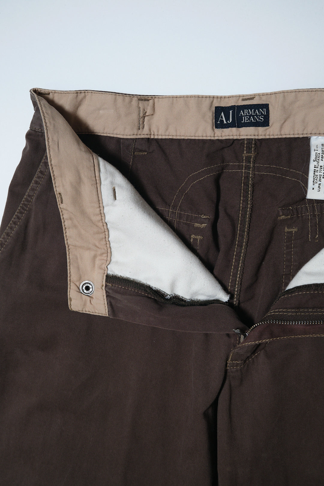 Dark Brown Cotton Utility Pants W29 L28 — Armani Jeans (Romania, c.2000s)
