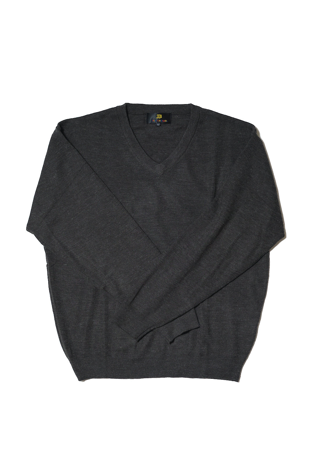 Charcoal Acrylic-Wool V-Neck Sweater — Jack Brown (China, c.1990s–2000s)