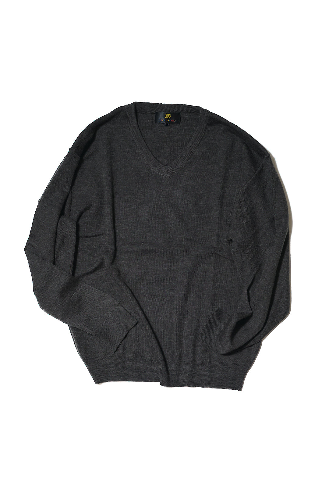 Charcoal Acrylic-Wool V-Neck Sweater — Jack Brown (China, c.1990s–2000s)