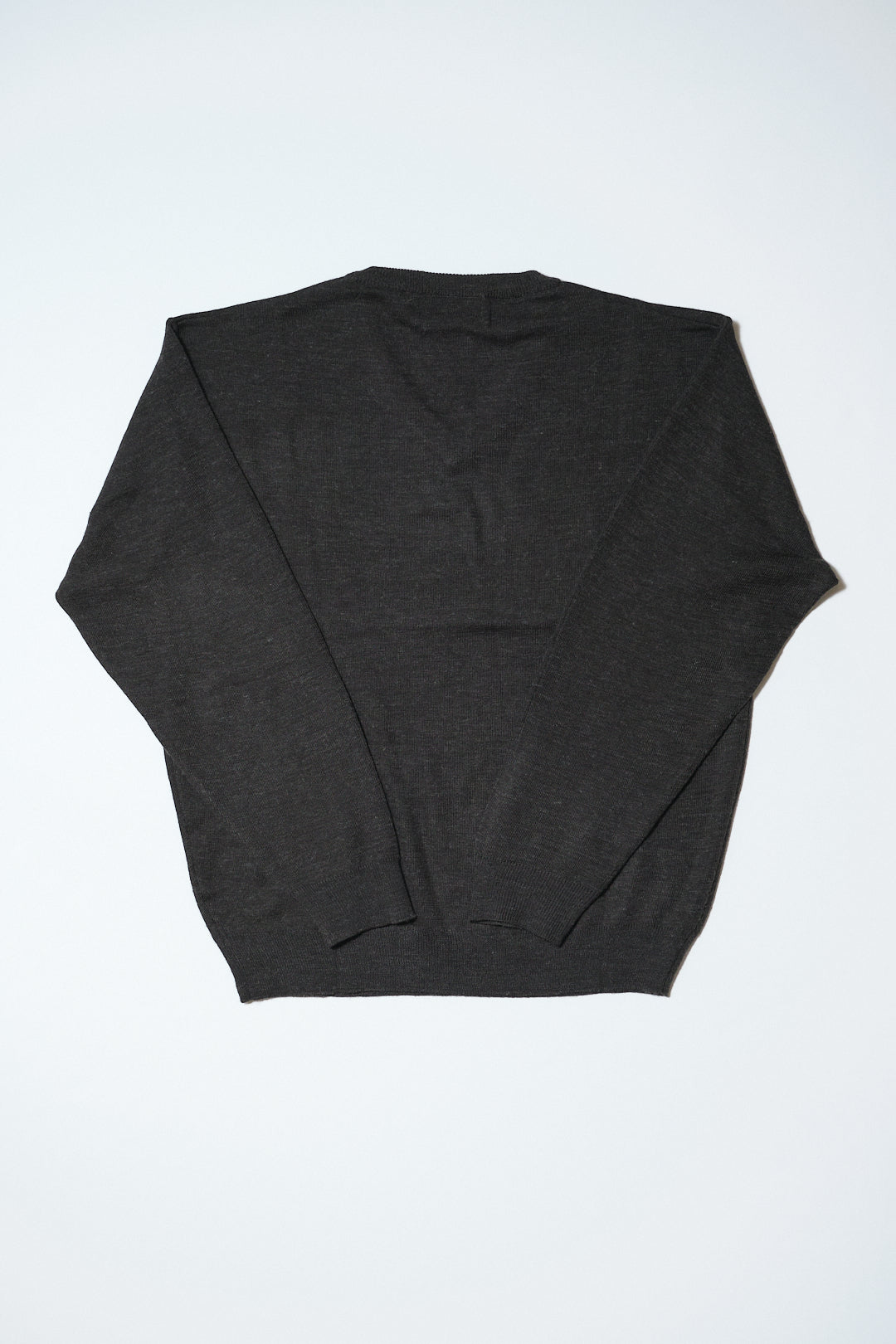 Charcoal Acrylic-Wool V-Neck Sweater — Jack Brown (China, c.1990s–2000s)