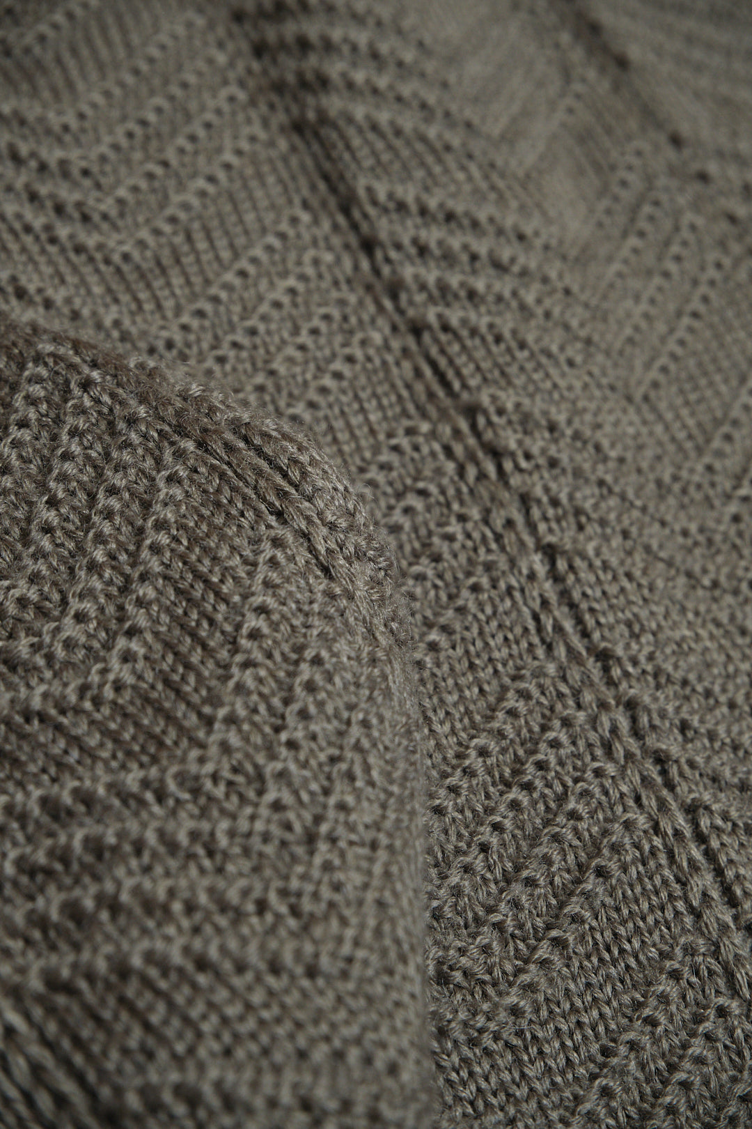 Olive Acrylic-Wool Chevron Knit Sweater — G-STAFF (Japan, c.1980s–1990s)