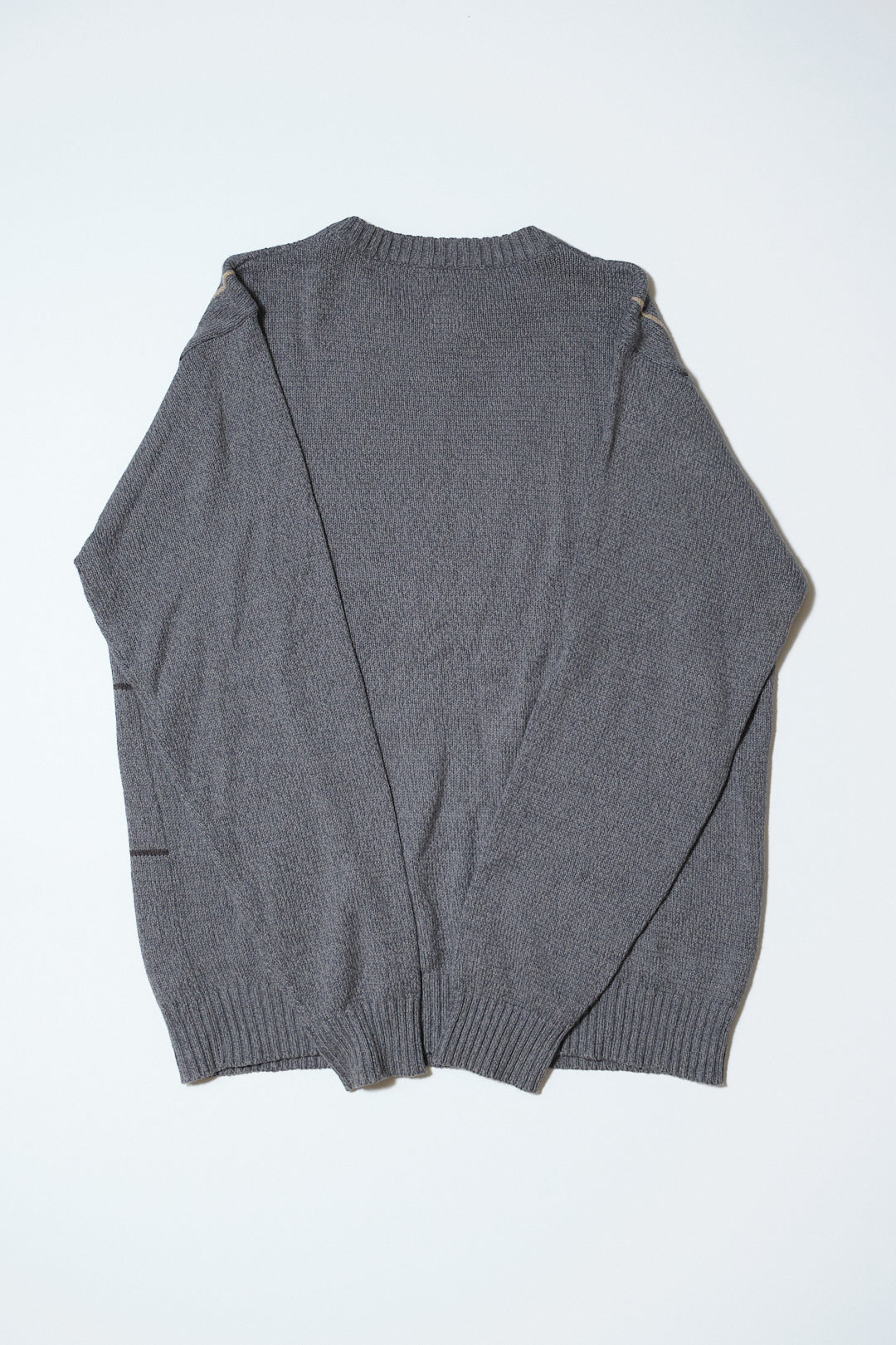 Grey Cotton-Acrylic Cable Knit Sweater — Basic Editions (Bangladesh, c.1990s–2000s)